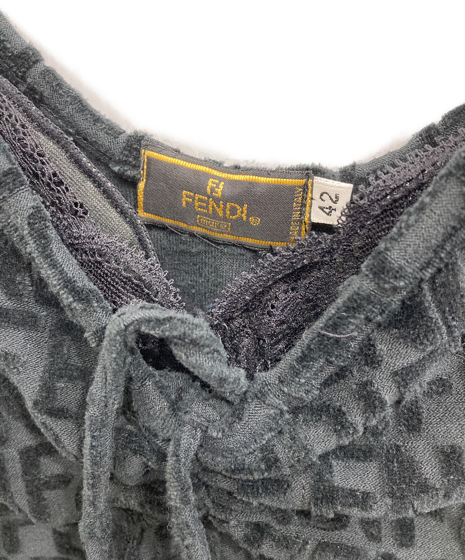 中古・古着通販】FENDI (フェンディ) ベロアジャガードキャミソール