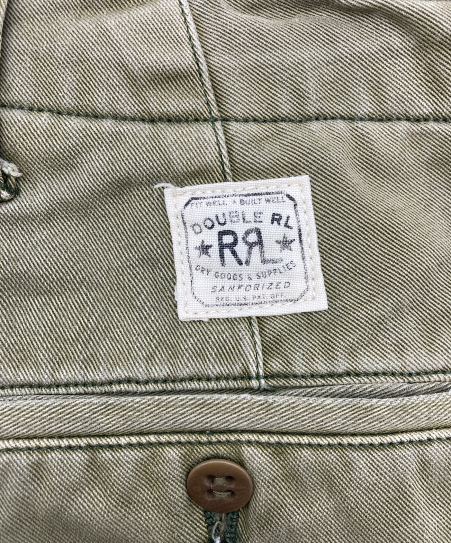 RRL ダブルアールエル チノトラウザー 31inブラウンオリーブ ボタンフライ 中古・古着通販】RRL (ダブルアールエル) ボタンフライチノパンツ