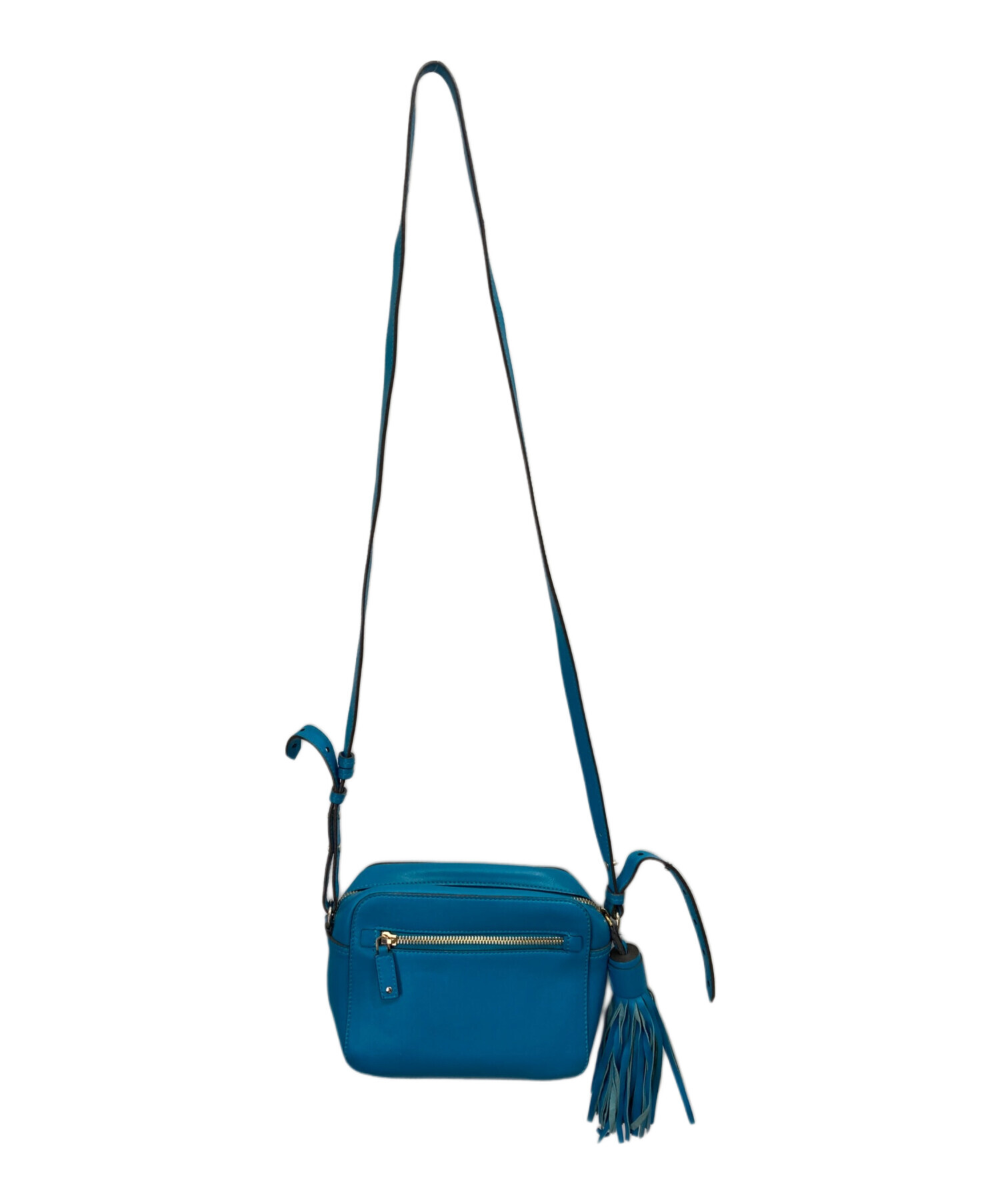 Anya Haindmarch ショルダーバッグ ブルー 中古・古着通販】ANYA HINDMARCH (アニヤ・ハインドマーチ) フリンジ