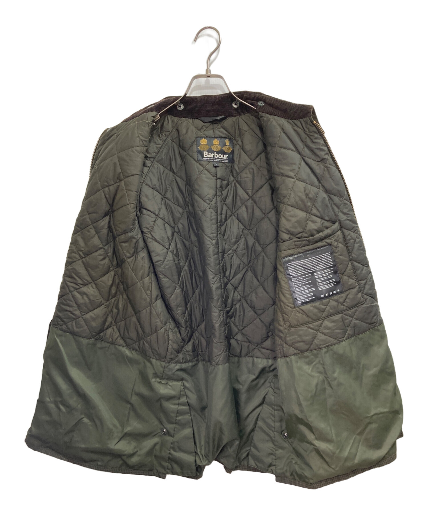 Barbour バブアー ワークシャツジャケット カバーオール 古着 中古・古着通販】Barbour (バブアー) エルボーパッチ付切替オイルド