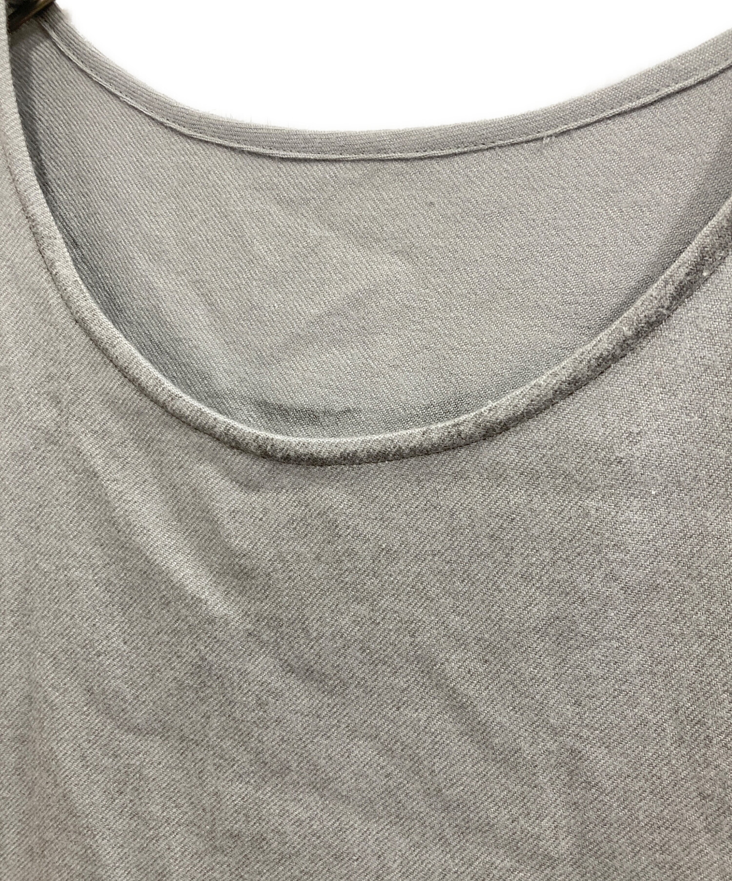 中古・古着通販】Y's (ワイズ) ウールノースリーブワンピース グレー