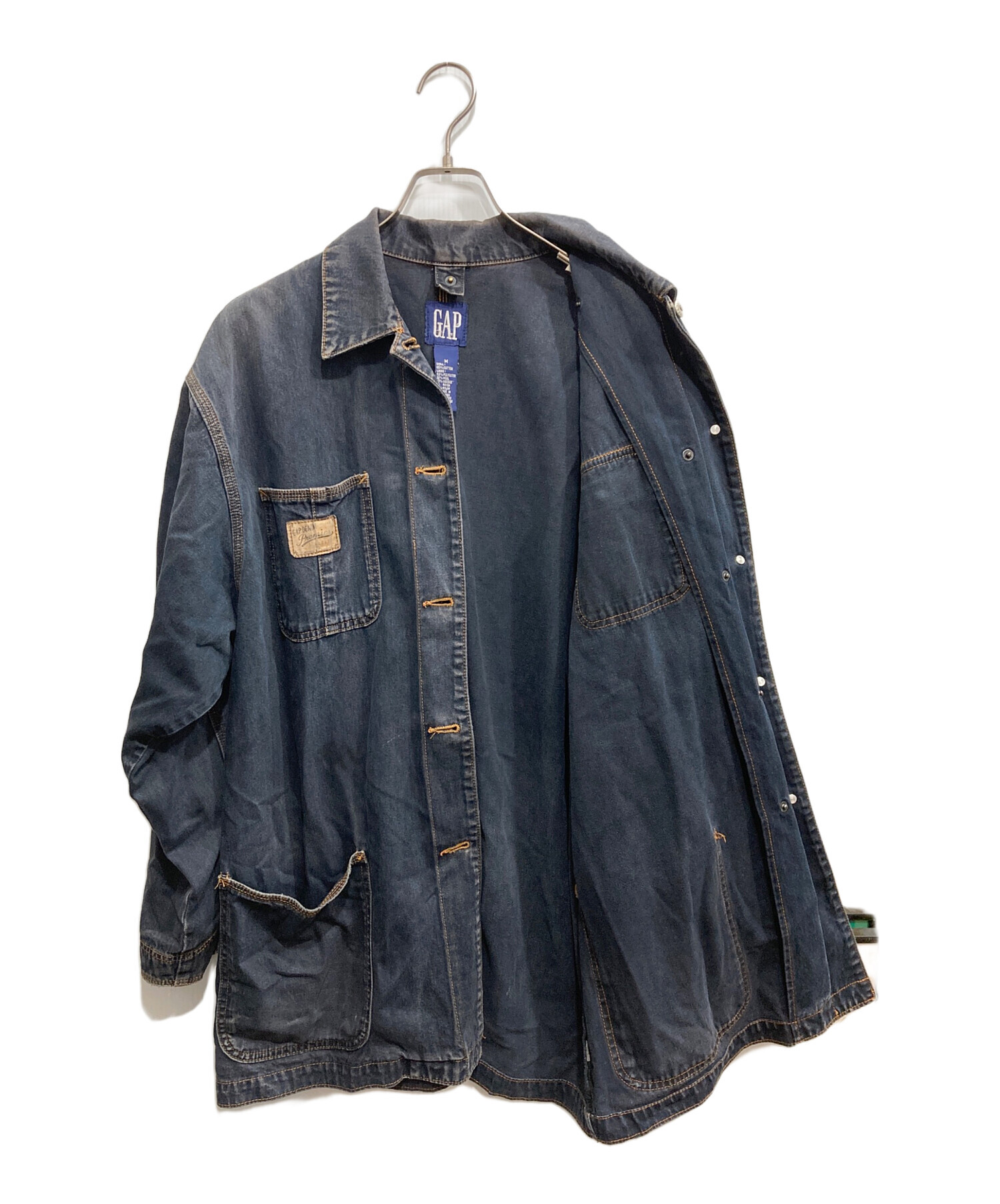 GAP デニムカバーオール ネイビー ストライプ 中古・古着通販】GAP (ギャップ) デニムカバーオール インディゴ