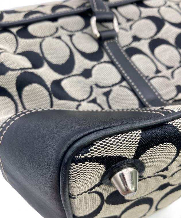 COACH シグネチャー ハンドバッグ グレー 中古・古着通販】COACH (コーチ) シグネチャーハンドバッグ グレー