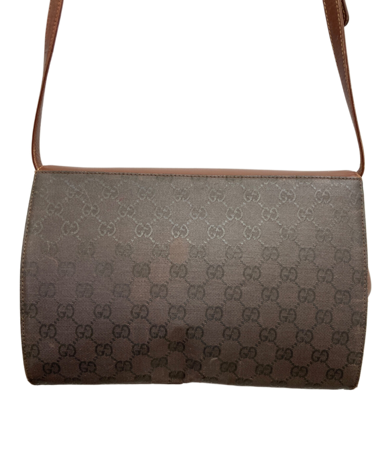 中古・古着通販】GUCCI (グッチ) キャンパスレザーショルダーバッグ