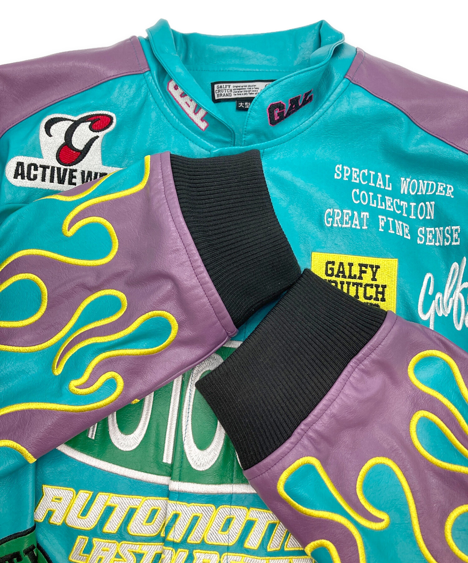 中古・古着通販】GALFY (ガルフィー) 走り屋犬革 JKT スカイブルー