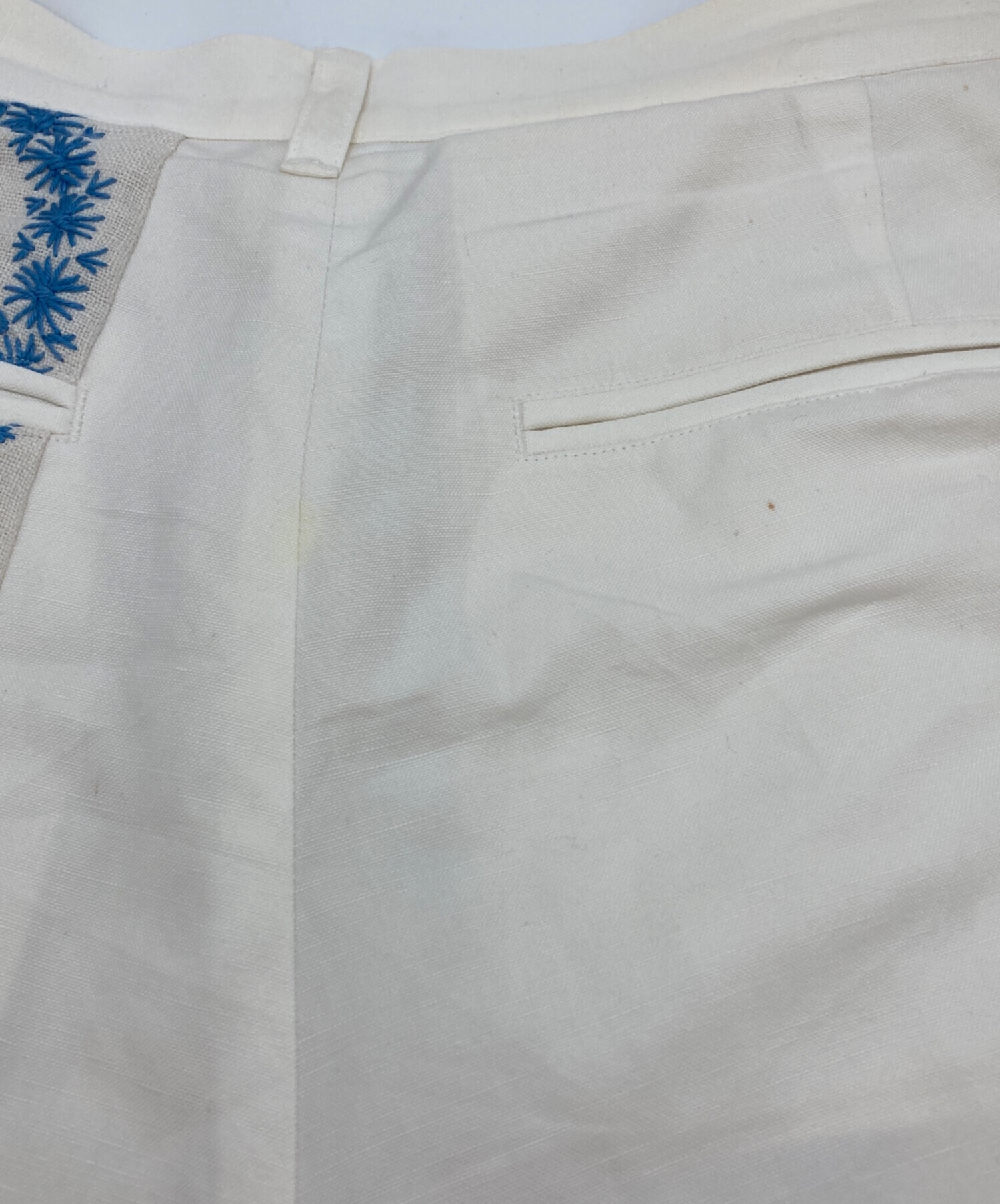 中古・古着通販】YEAH RIGHT! (イェーライト) 花柄刺繍パンツ ホワイト