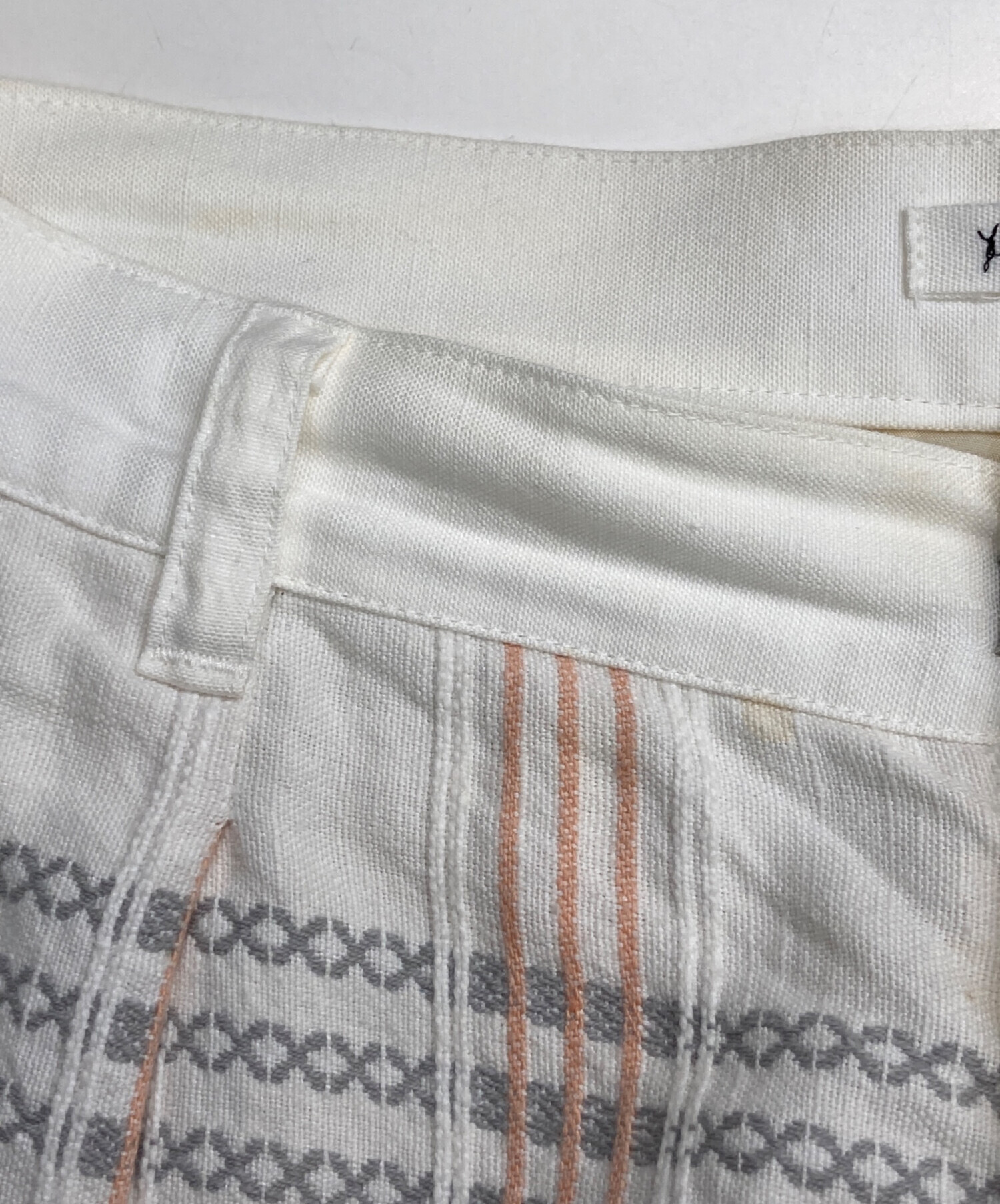 中古・古着通販】YEAH RIGHT! (イェーライト) 花柄刺繍パンツ ホワイト