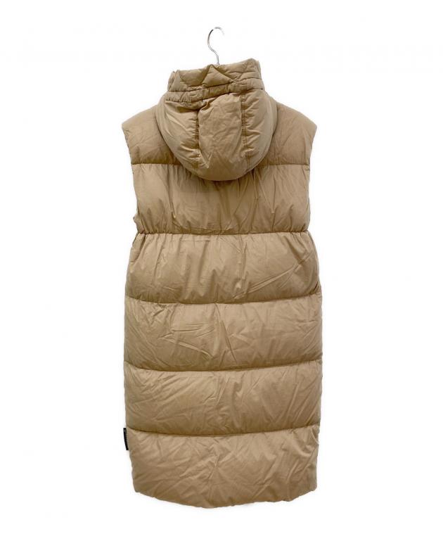 MONCLER フード付きベージュダウンベスト