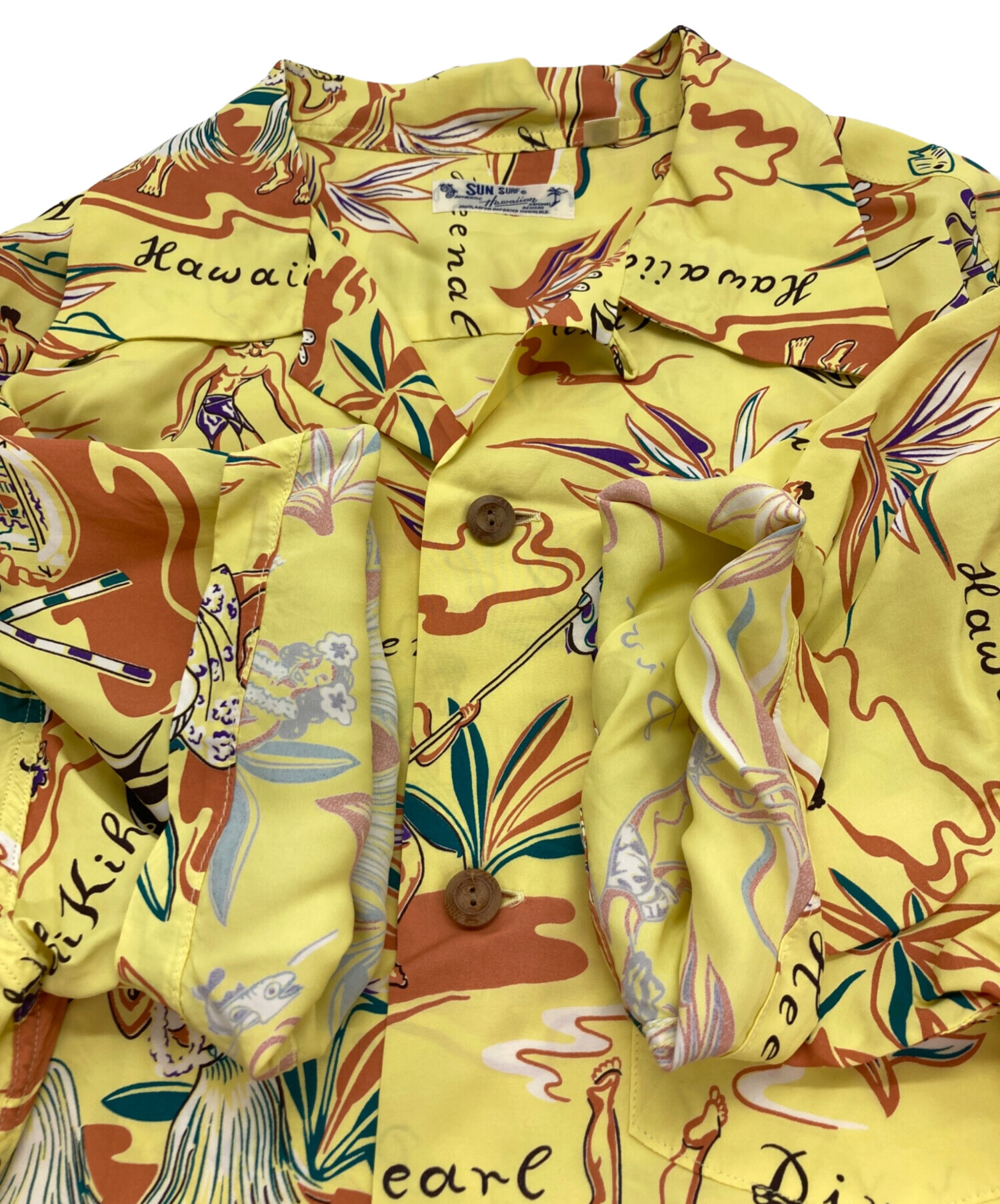中古・古着通販】Sun Surf (サンサーフ) アロハシャツ イエロー サイズ