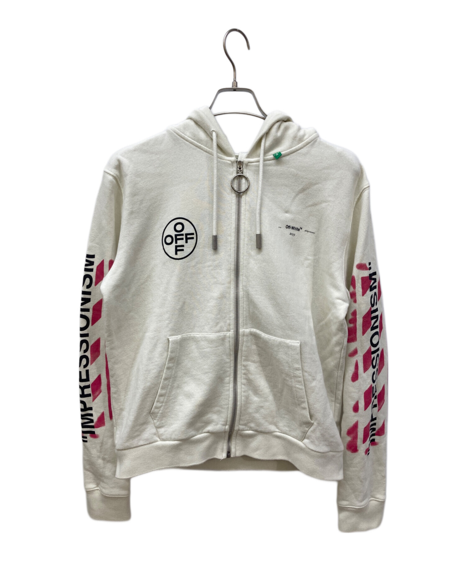 中古・古着通販】OFFWHITE (オフホワイト) DIAG STENCIL ZIPPED HOODIE 