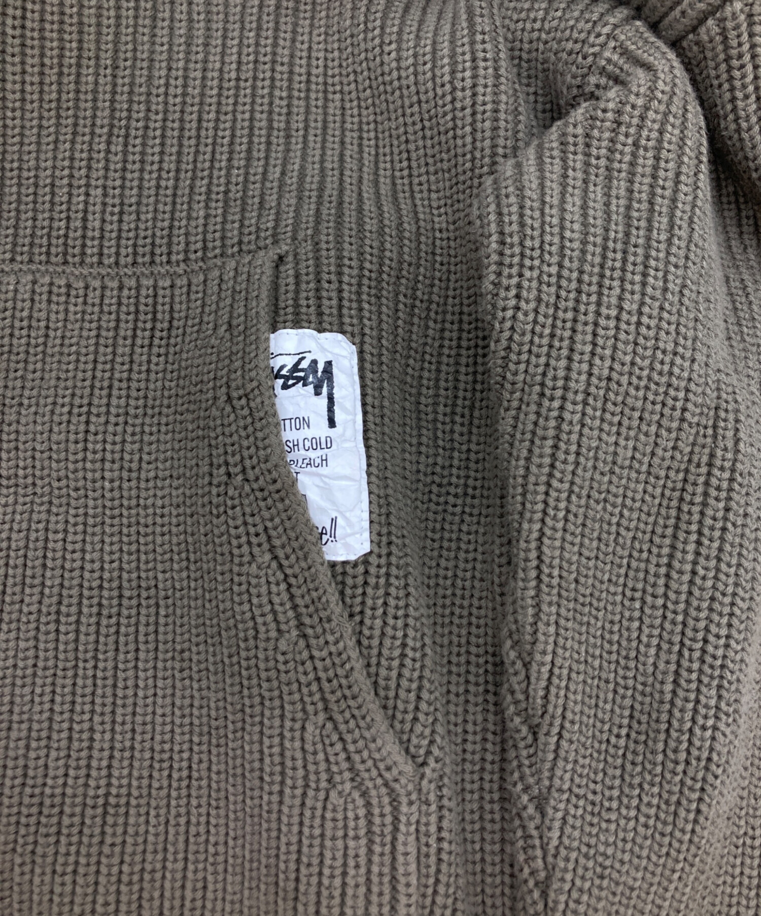 中古・古着通販】stussy (ステューシー) Cotton Knit Hood オリーブ