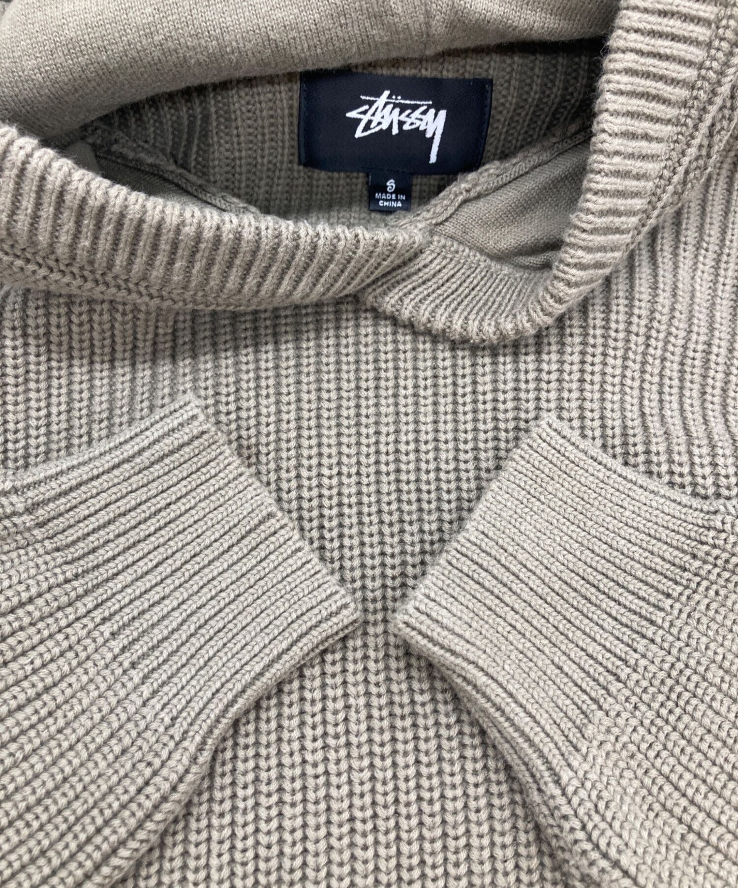 中古・古着通販】stussy (ステューシー) Cotton Knit Hood オリーブ