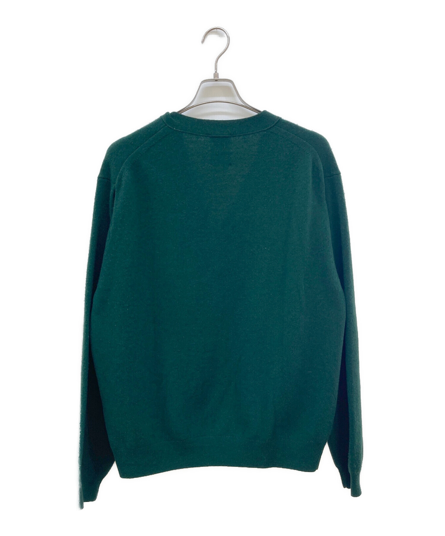 DANTON カーディガン 36 グリーン 中古・古着通販】DANTON (ダントン) ラムウールVネックカーディガン