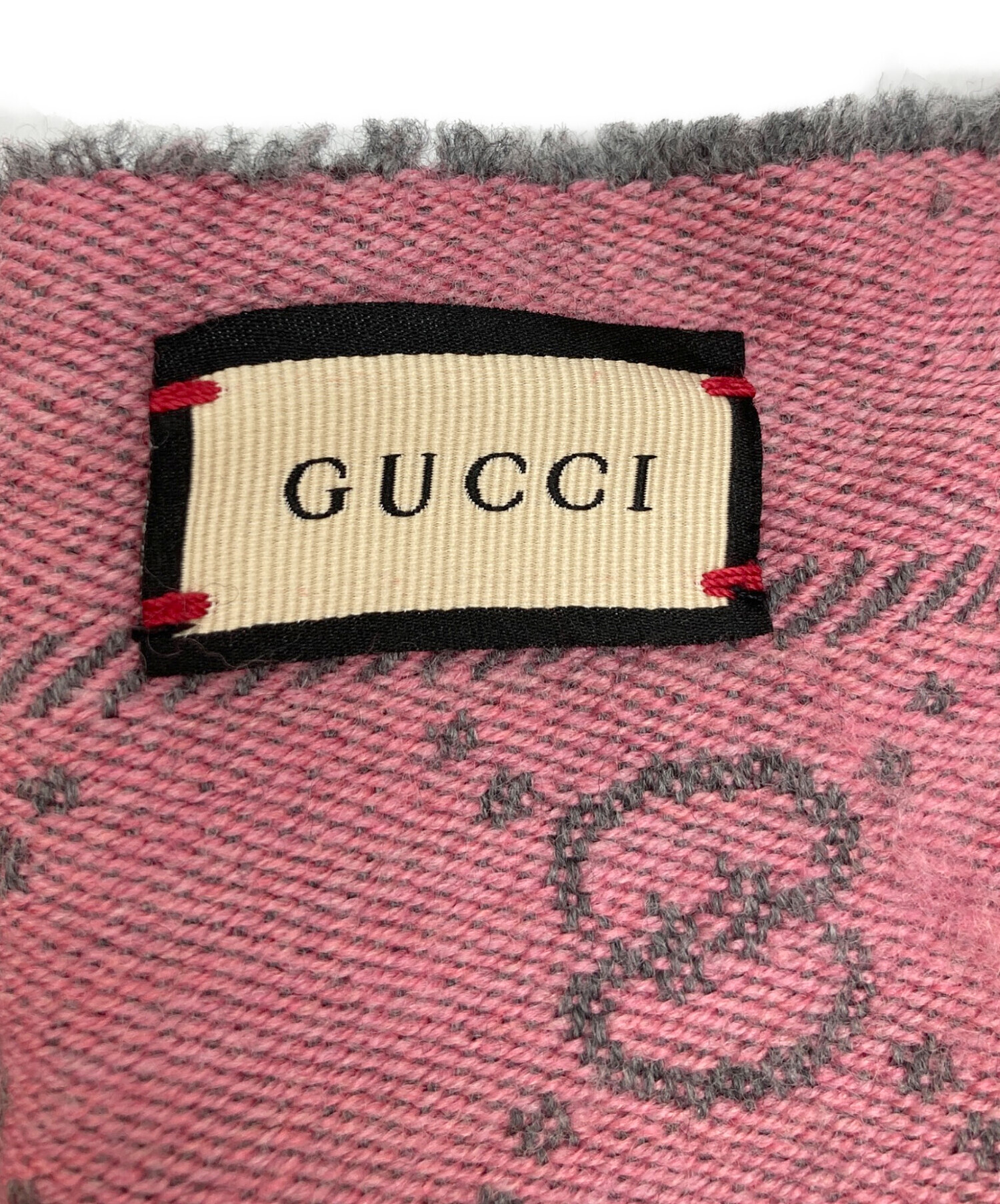 中古・古着通販】GUCCI (グッチ) GGウールマフラー ピンク サイズ