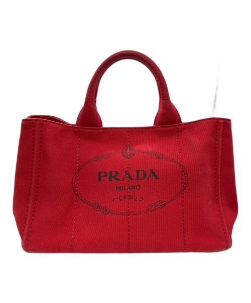 中古・古着通販】PRADA (プラダ) キャンバストートバッグ レッド