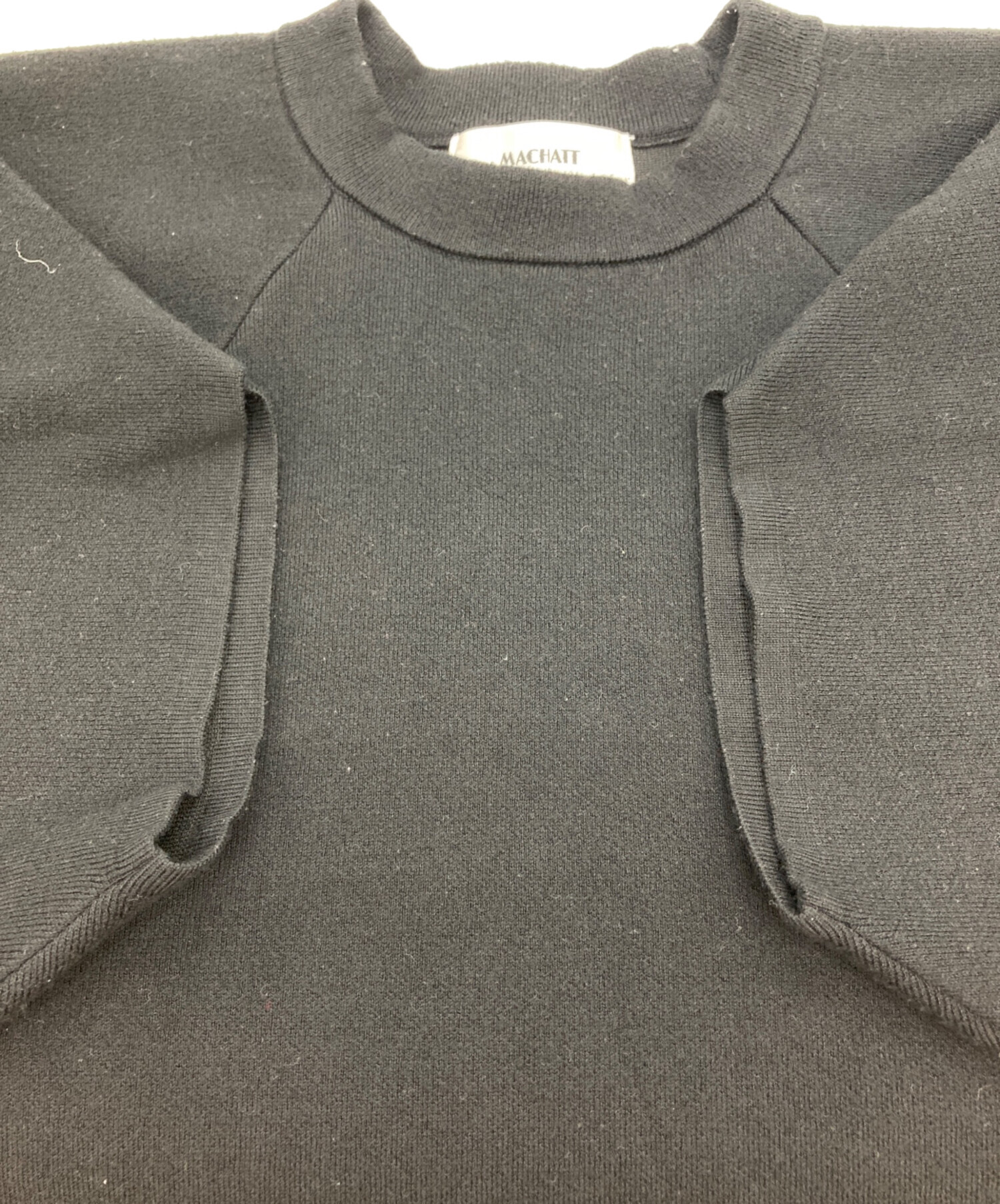 中古・古着通販】machatt (マチャット) ラグランニット ブラック