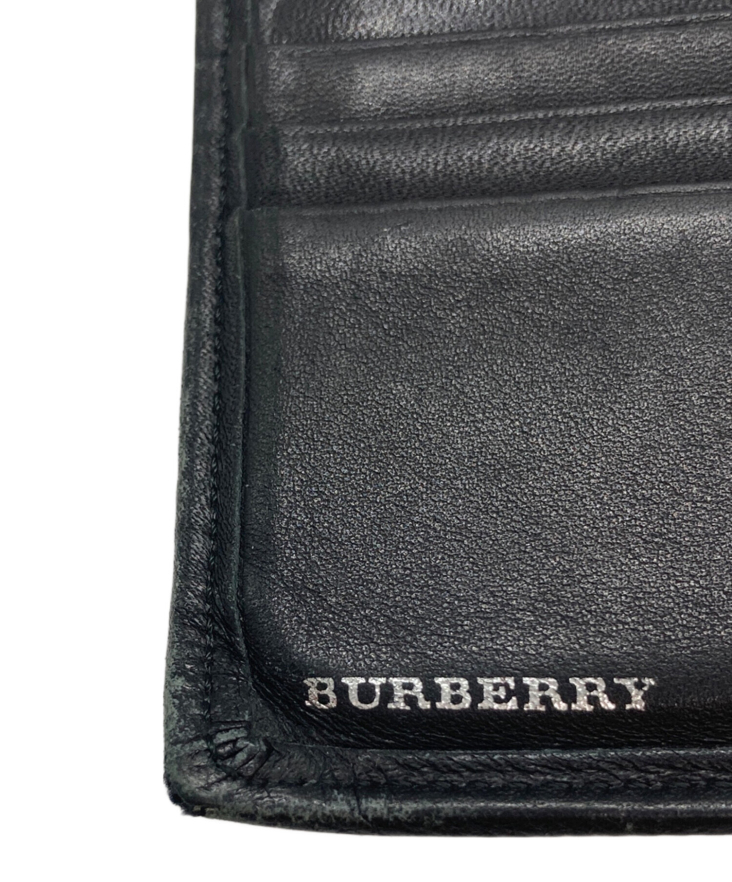 中古・古着通販】BURBERRY (バーバリー) 2つ折り財布 ブラック
