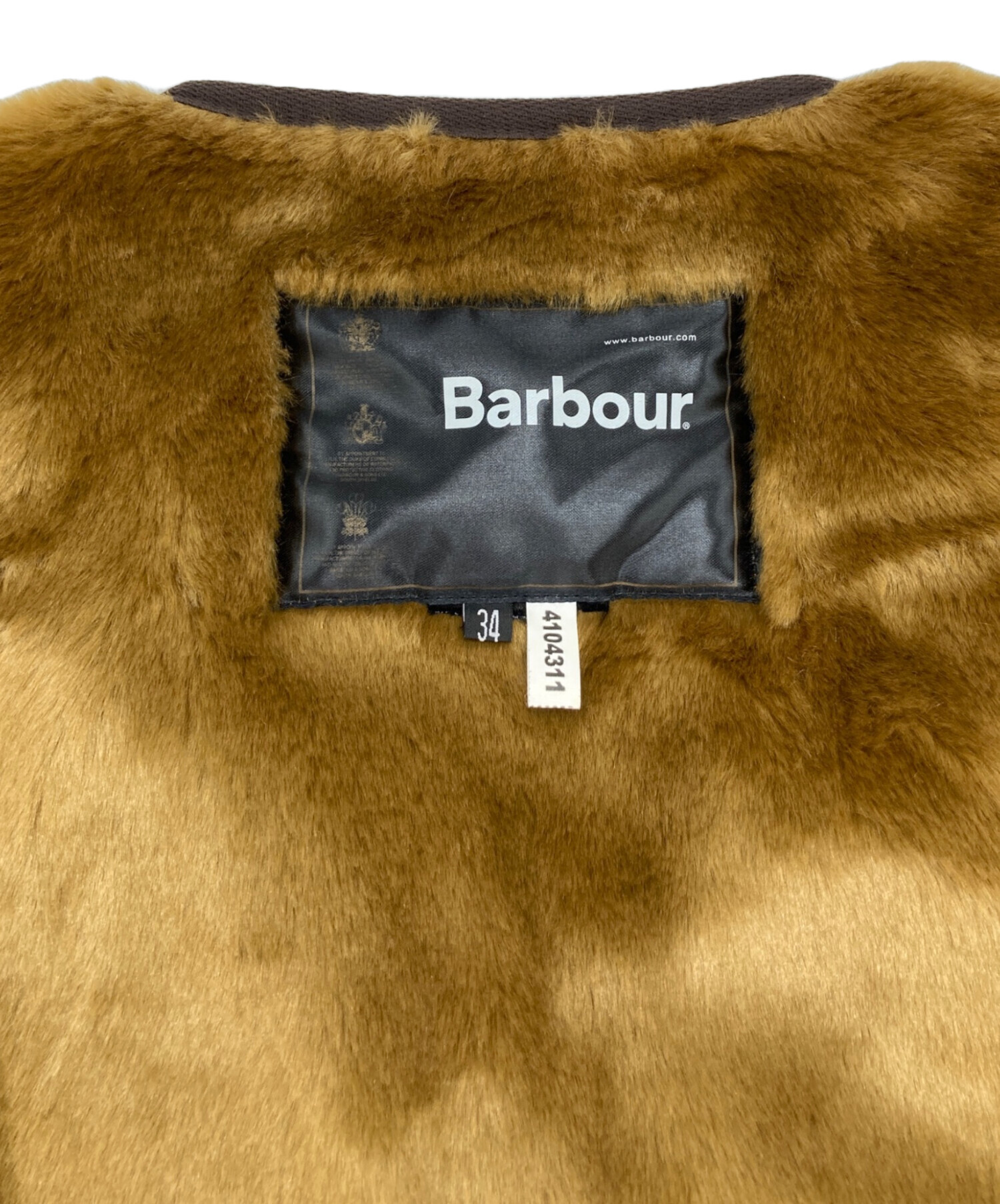 中古・古着通販】Barbour (バブアー) FUR LINER VEST ブラウン サイズ 