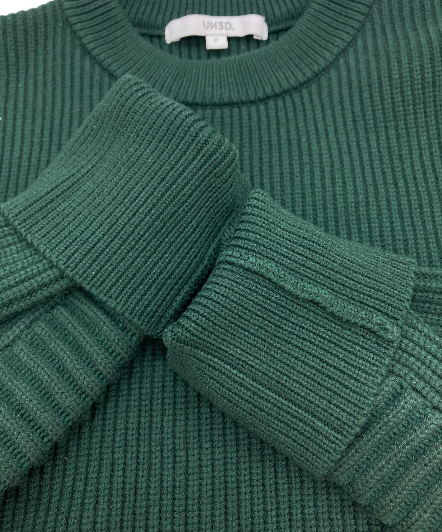 中古・古着通販】UN3D. (アンスリード) ショート丈ニット グリーン