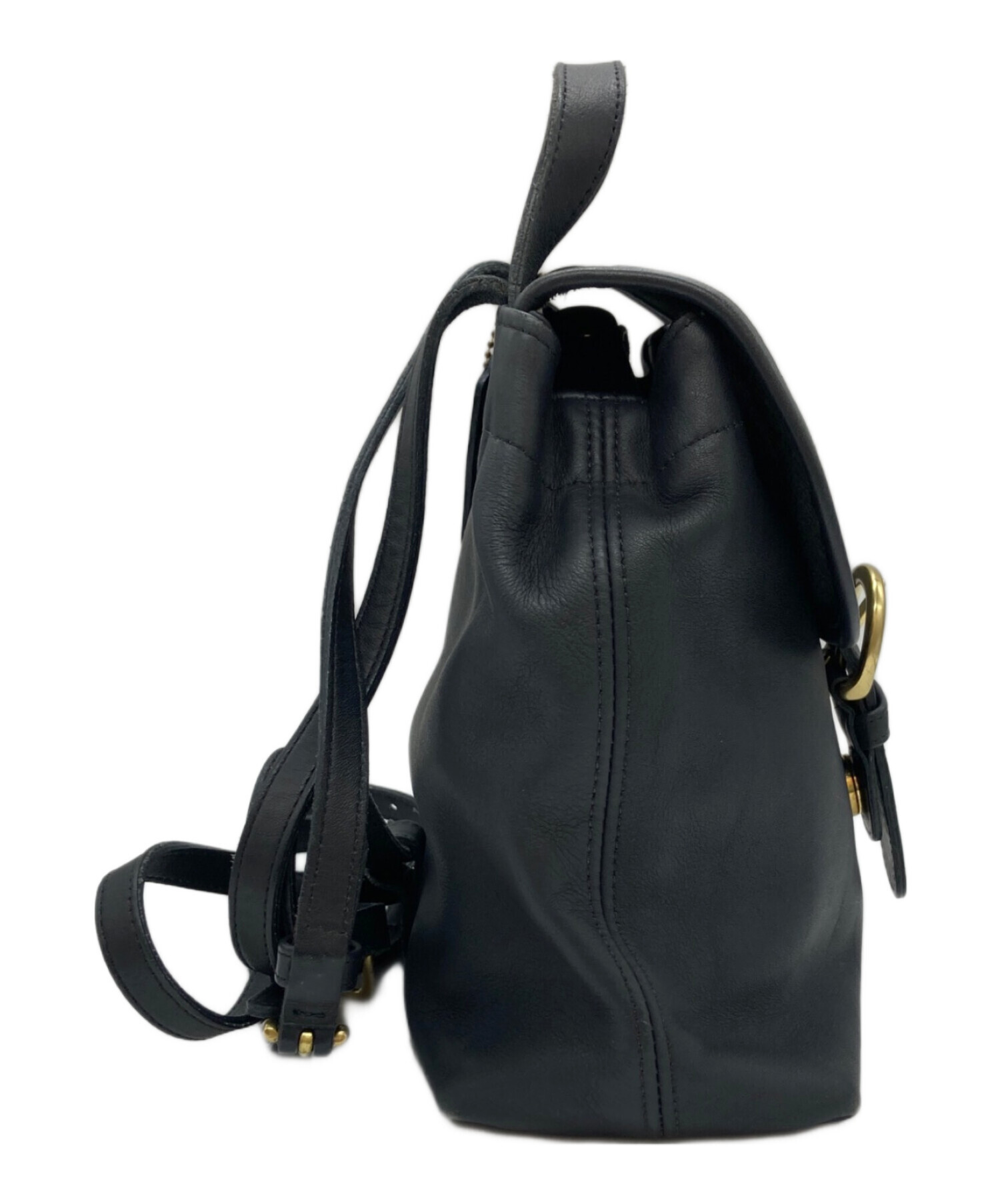 中古・古着通販】COACH (コーチ) レザーミニバックパック ネイビー 
