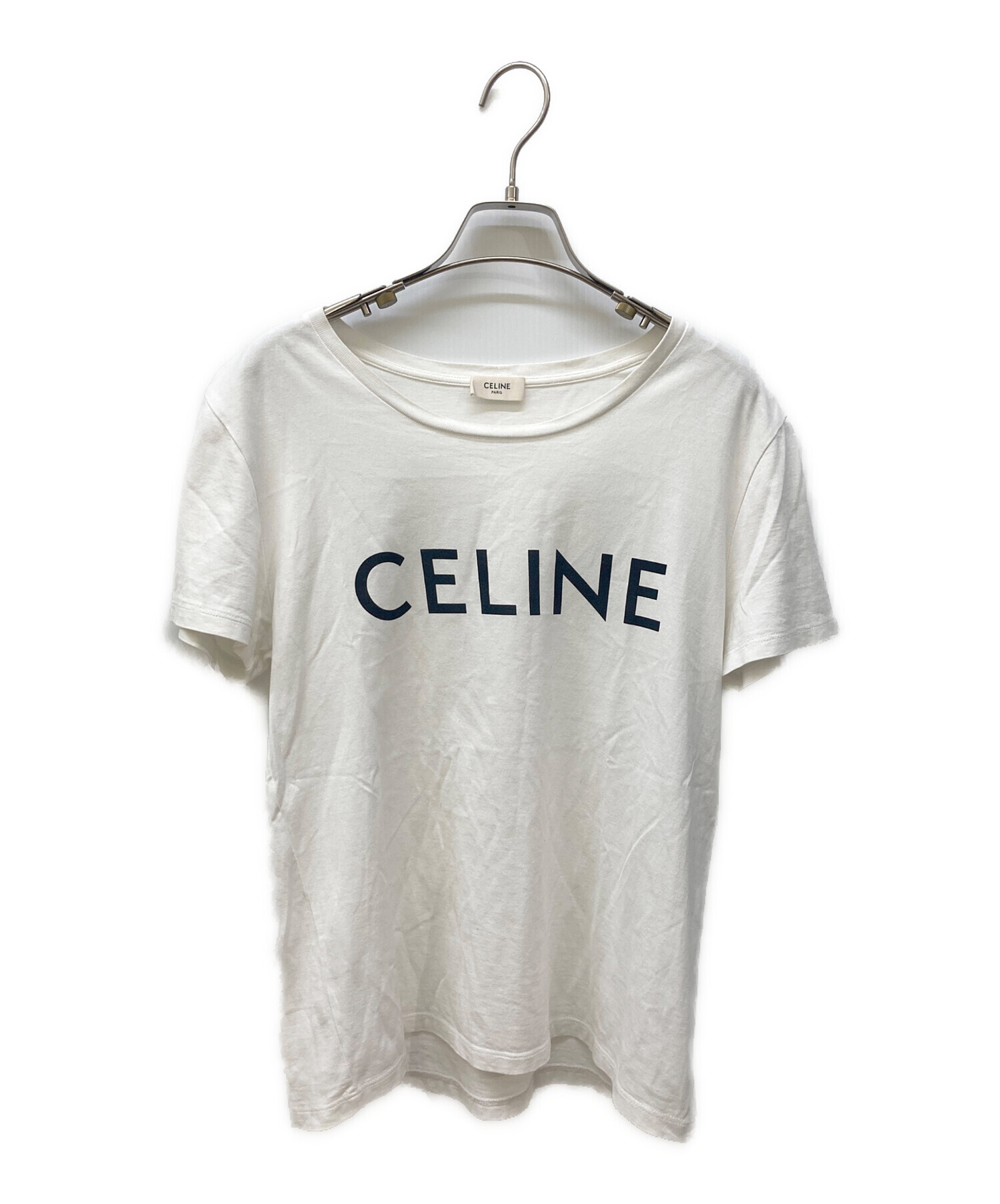 中古・古着通販】CELINE (セリーヌ) ロゴプリントTシャツ ホワイト 