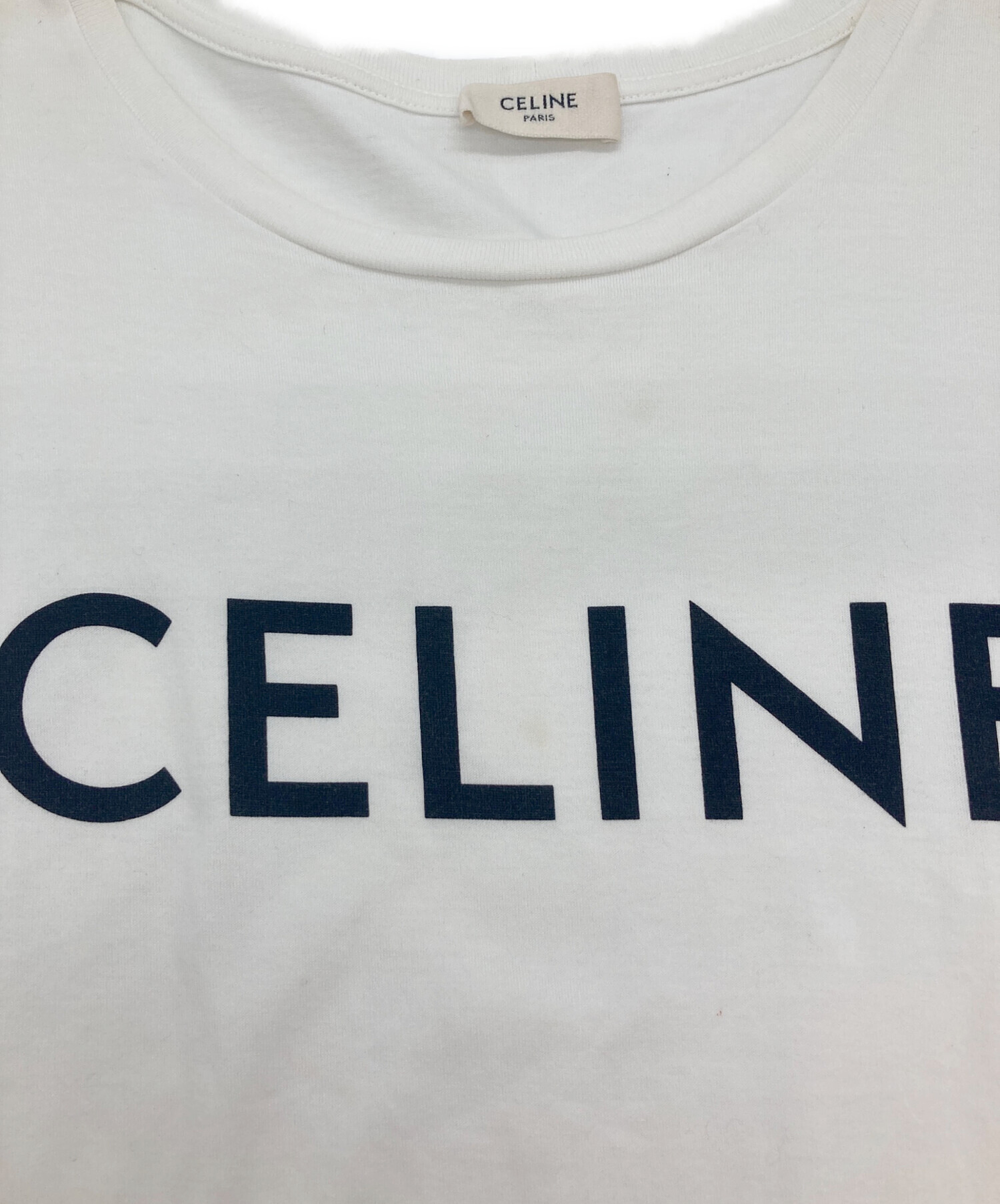 中古・古着通販】CELINE (セリーヌ) ロゴプリントTシャツ ホワイト 