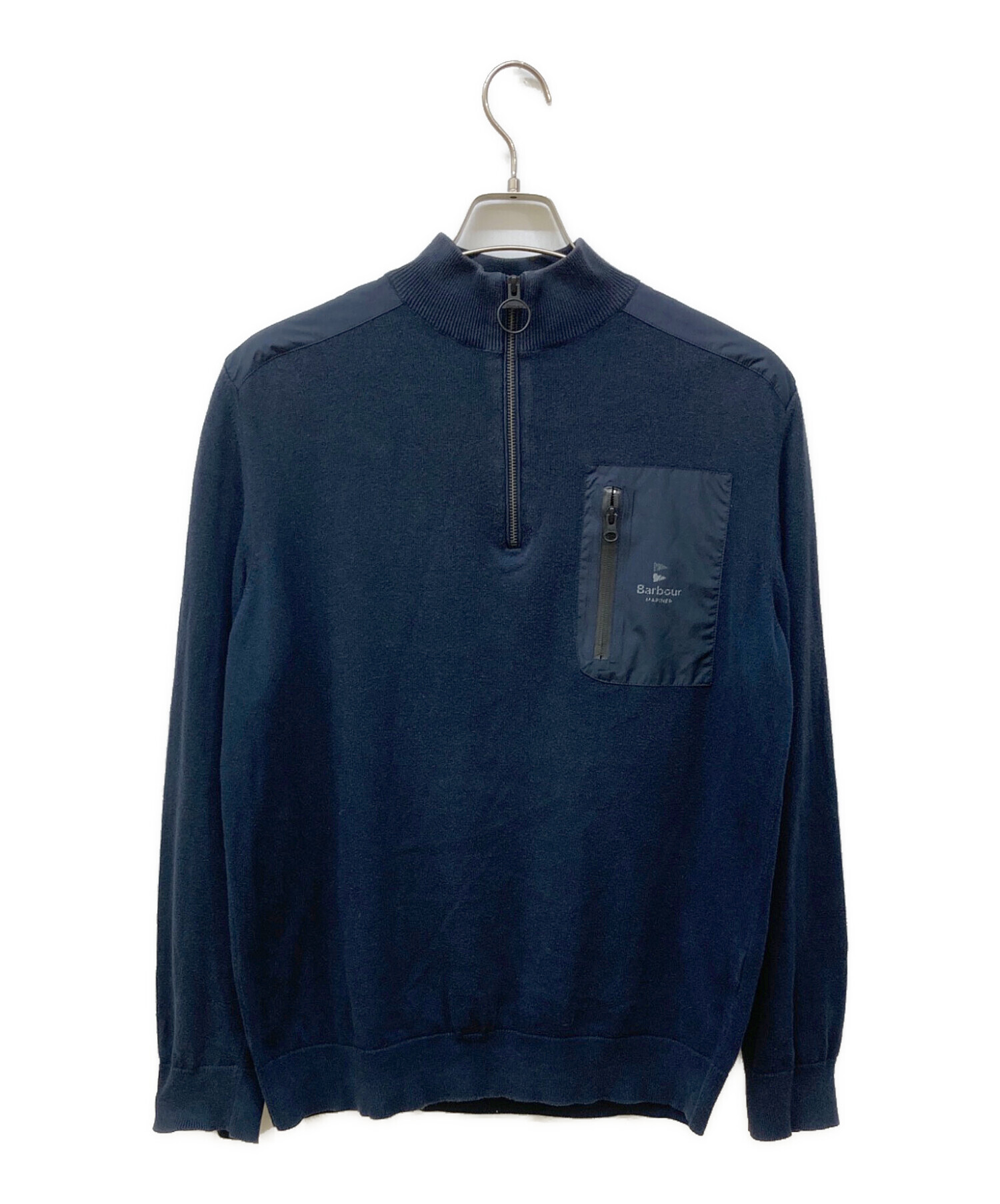 中古・古着通販】Barbour (バブアー) ハーフジップニット ネイビー 
