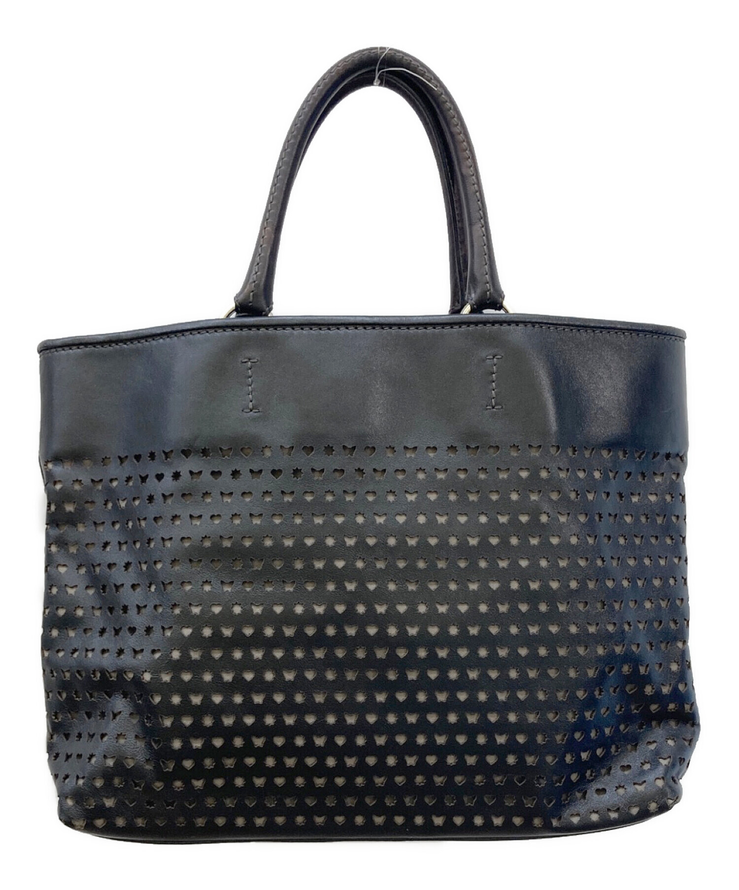 中古・古着通販】D&G (ディーアンドジー) パンチングレザートート 
