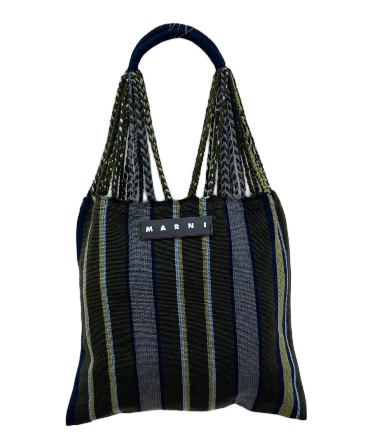 MARNI MARKET ハンモックストライプバッグ 保存袋付き MARNI マルニマーケット ハンモック ストライプ ブルー 保存袋 タグ