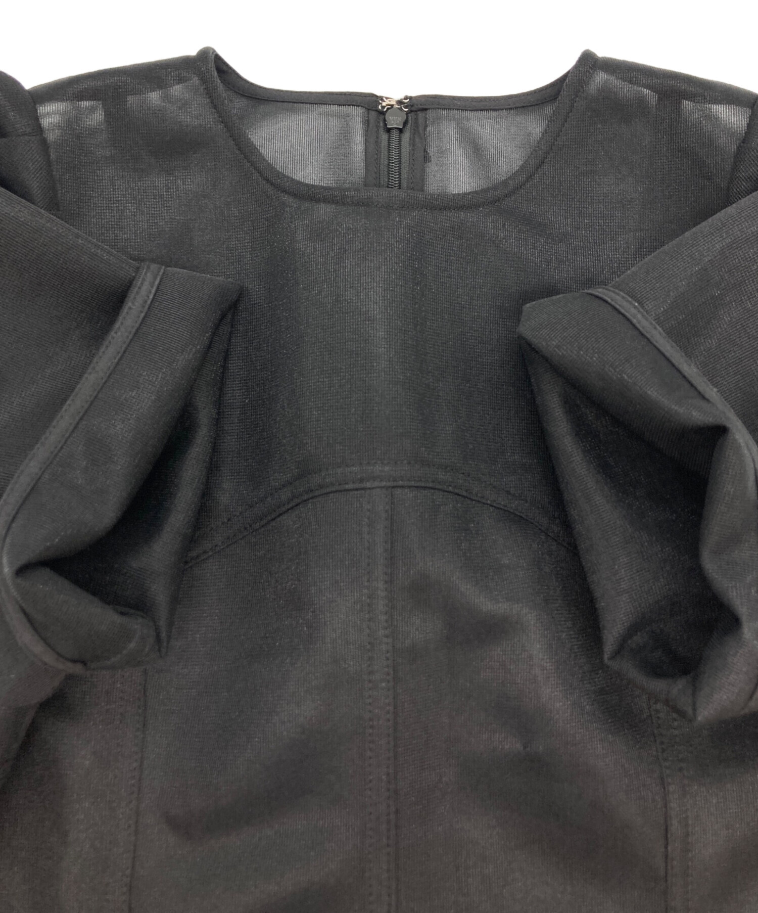 中古・古着通販】Ameri (アメリ) SHEER CARDBOARD PUFF SHOULDER TOP 
