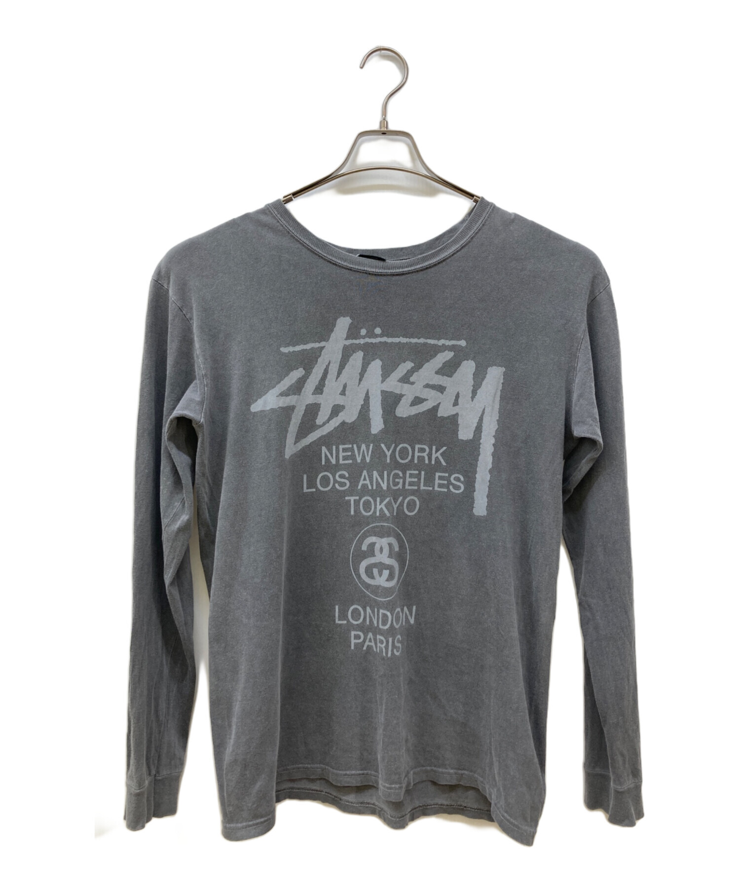 中古・古着通販】stussy (ステューシー) WORLD TOUR L/S TEE グレー 