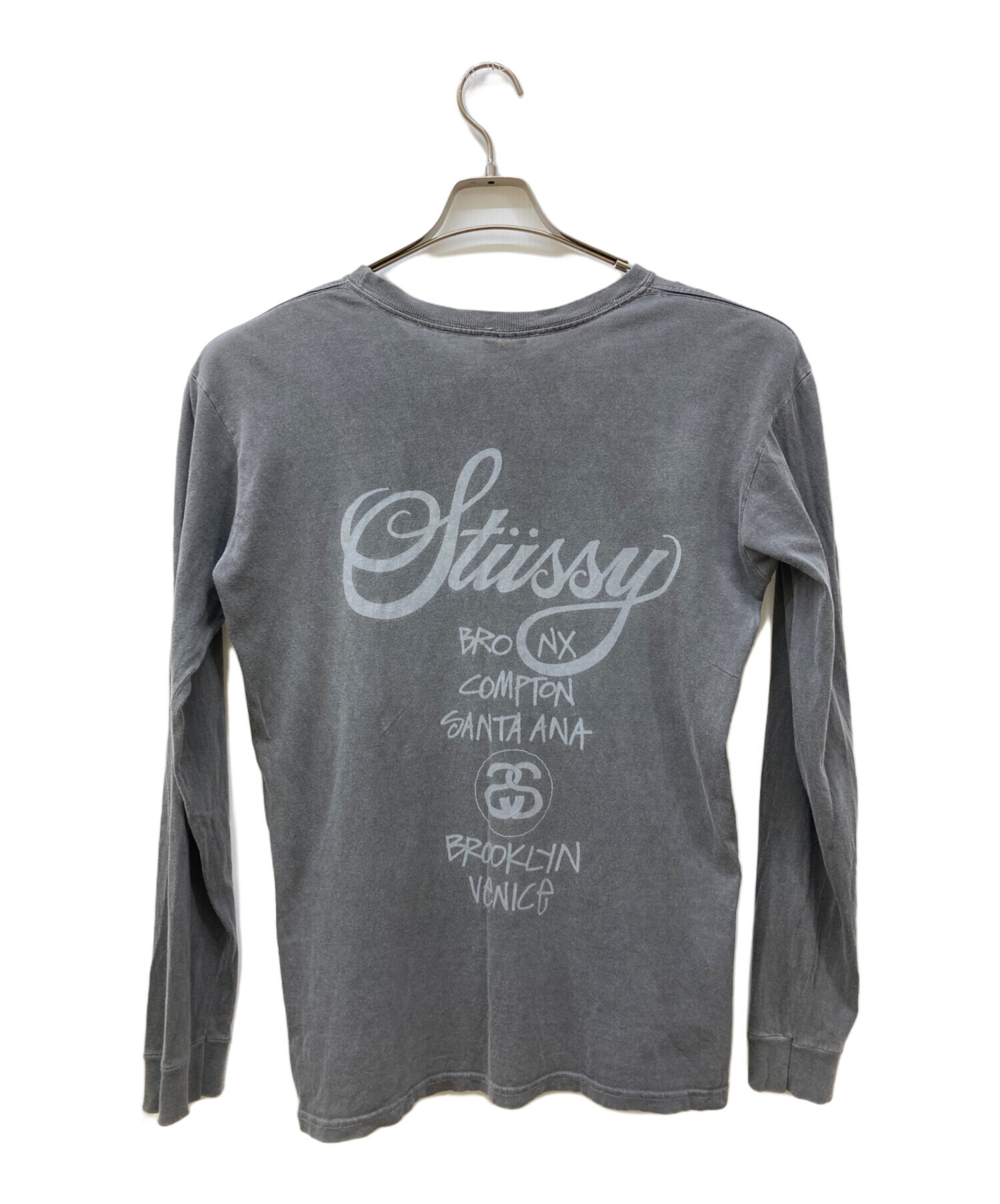 中古・古着通販】stussy (ステューシー) WORLD TOUR L/S TEE グレー 