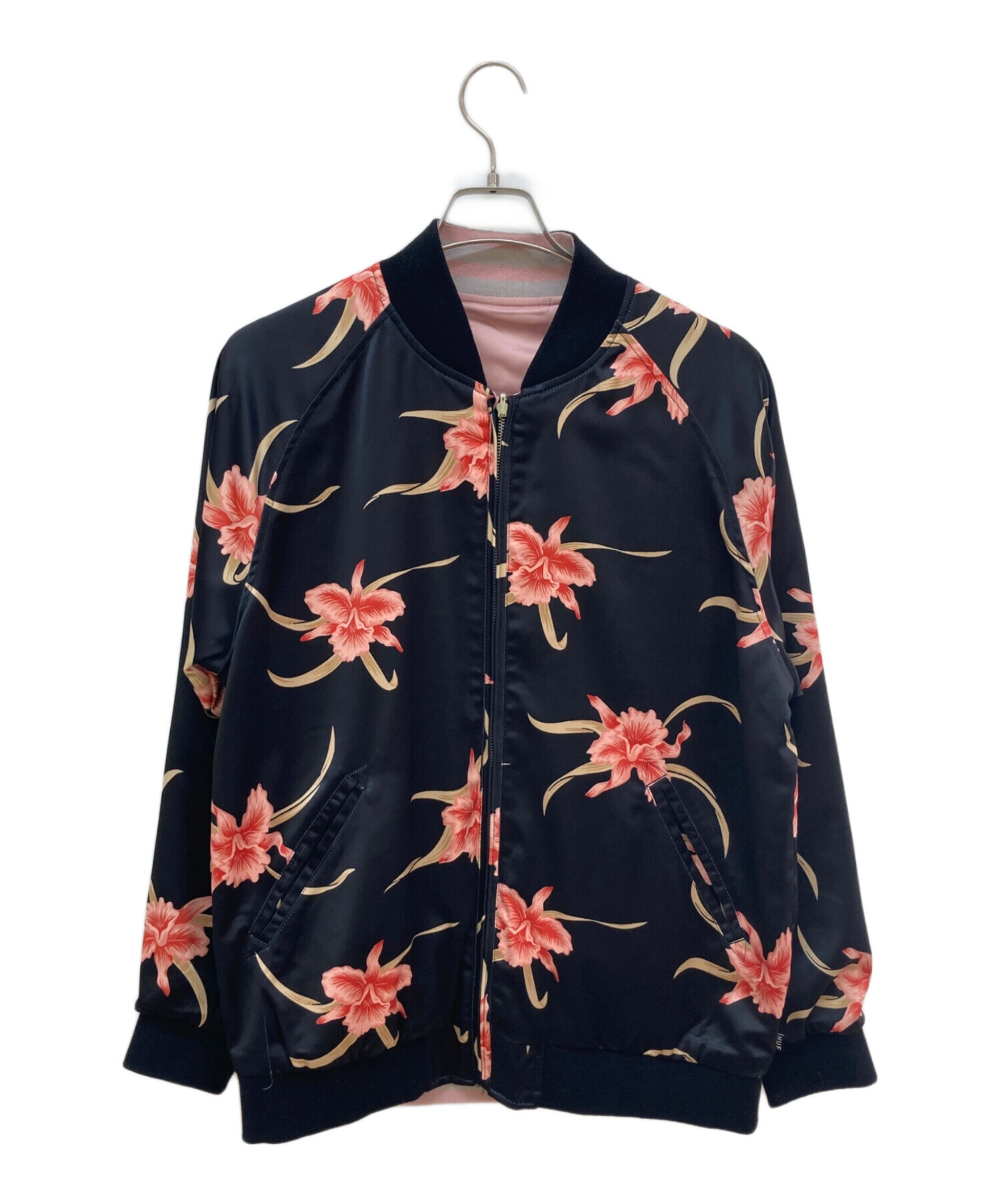 中古・古着通販】HUF (ハフ) リバーシブルブルゾン ブラック サイズ:L 