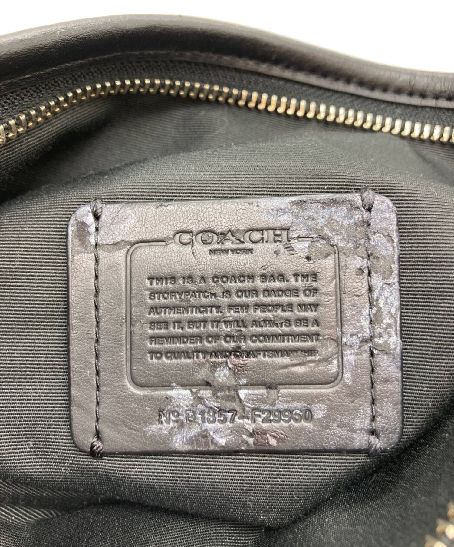 中古 コーチ ショルダーバッグ F29960 シグネチャー キャンバス レザー グレー ブラック 斜め掛け カジュアル 普段使い レディース 女性 COACH 中古・古着通販】COACH (コーチ) シグネチャーショルダーバッグ グレー