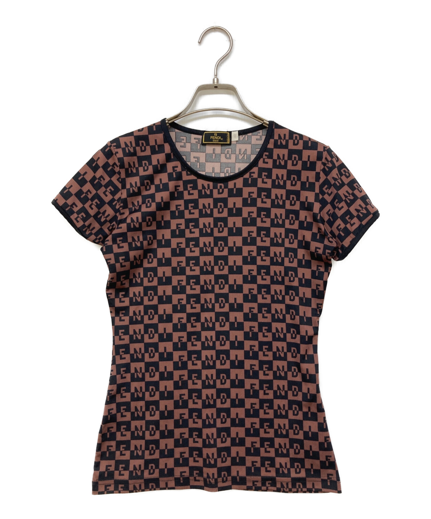 FENDI ブラウン Tシャツ sizeS 美品 中古・古着通販】FENDI (フェンディ) 総柄Tシャツ ブラウン サイズ:42