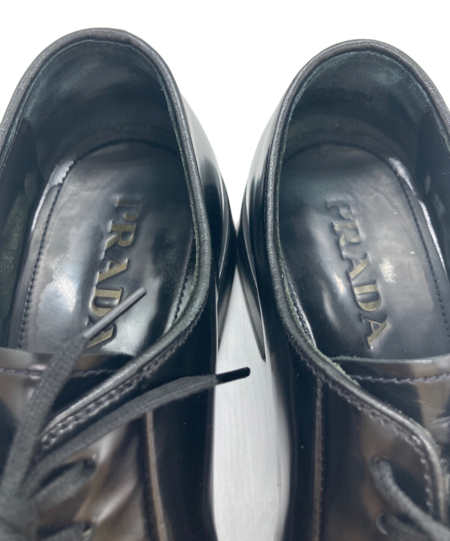 中古・古着通販】PRADA (プラダ) プレーントゥシューズ ブラック
