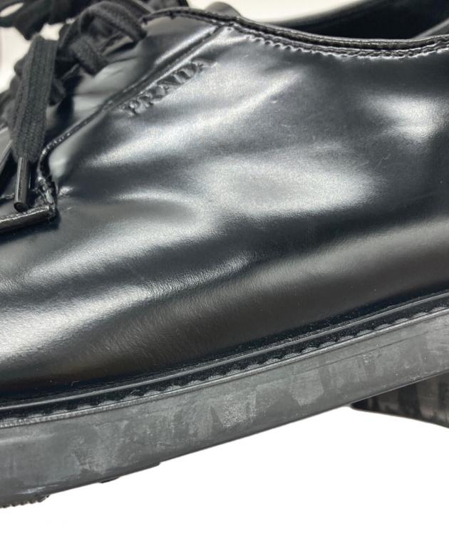 中古・古着通販】PRADA (プラダ) プレーントゥシューズ ブラック