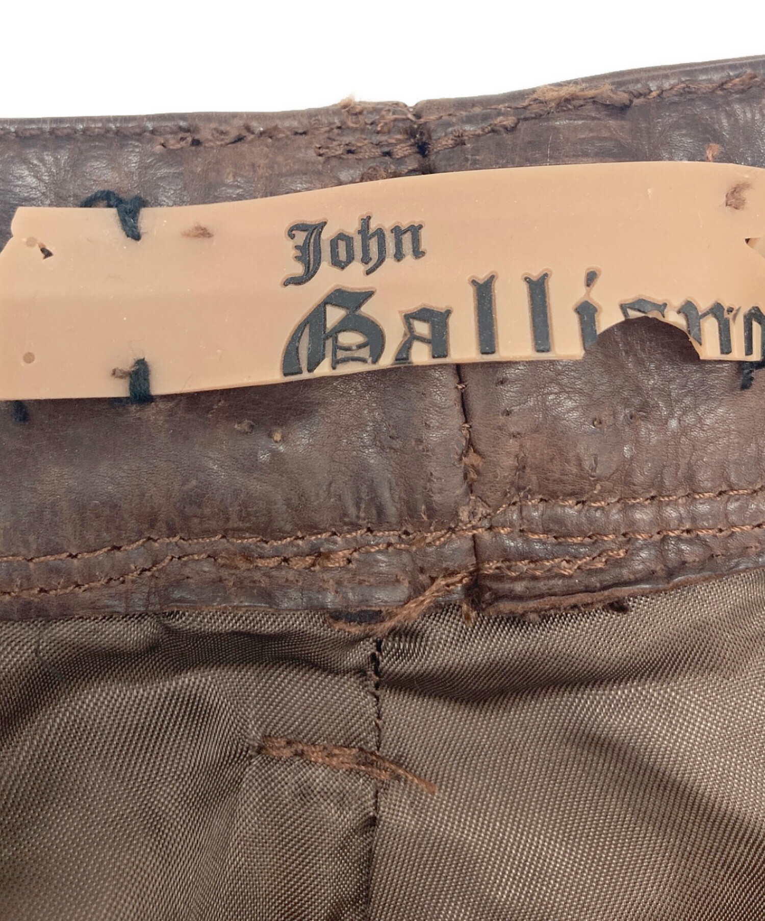 中古・古着通販】JOHN GALLIANO (ジョンガリアーノ) レザーパンツ