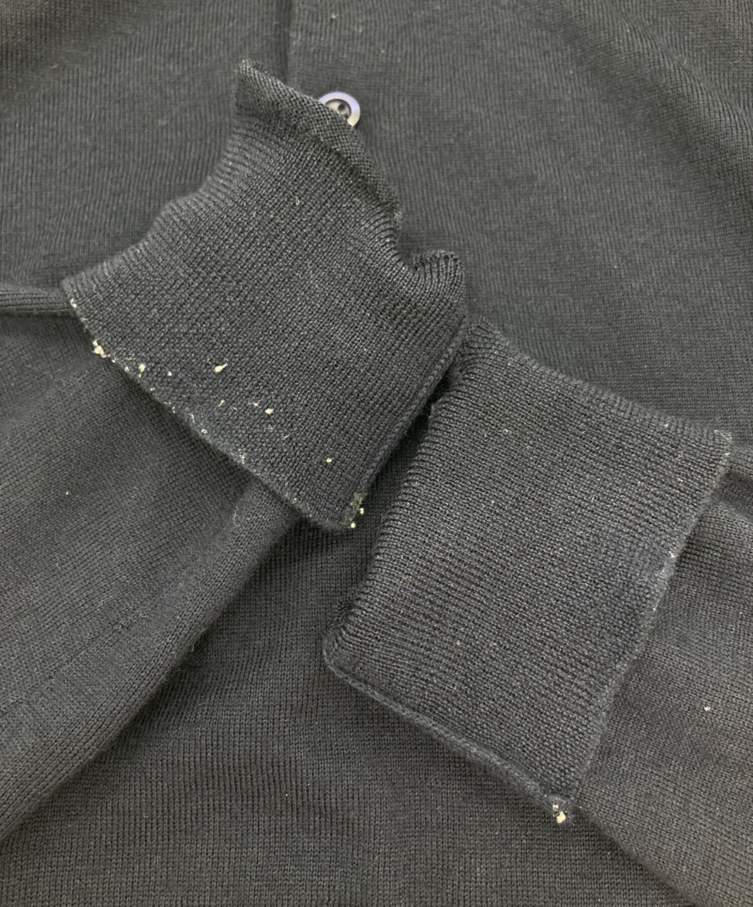 中古・古着通販】PRADA (プラダ) ニットポロシャツ ネイビー サイズ:48