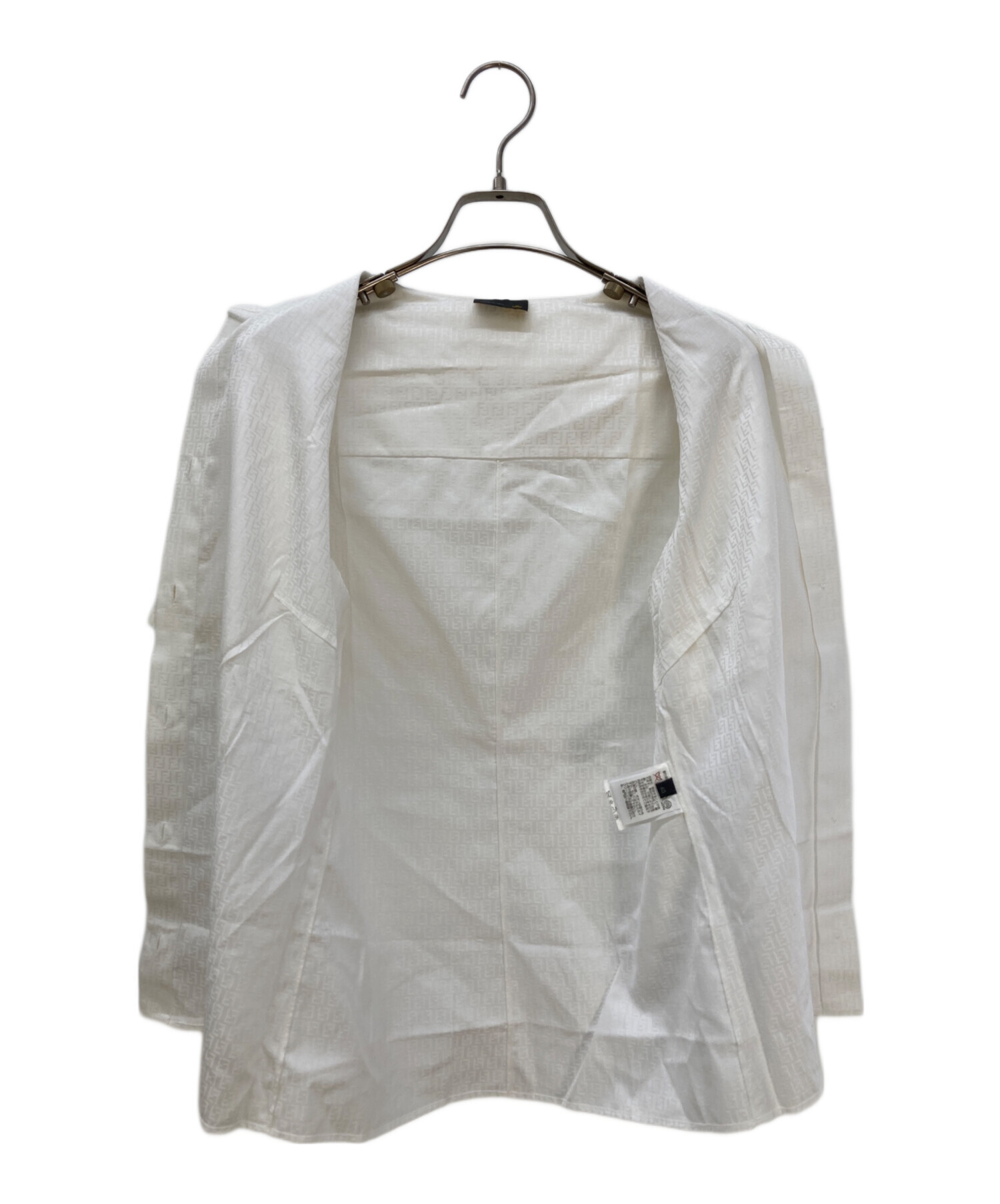 FENDI ヴィンテージ ズッカ柄 半袖Tシャツ サイズ40 中古・古着通販】FENDI (フェンディ) ズッカ柄半袖シャツ ホワイト