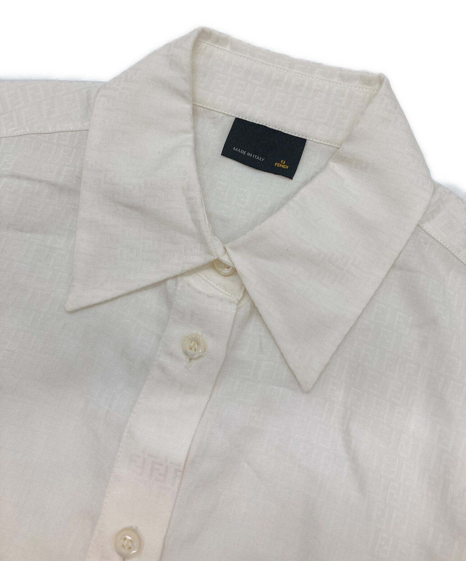 中古・古着通販】FENDI (フェンディ) ズッカ柄半袖シャツ ホワイト