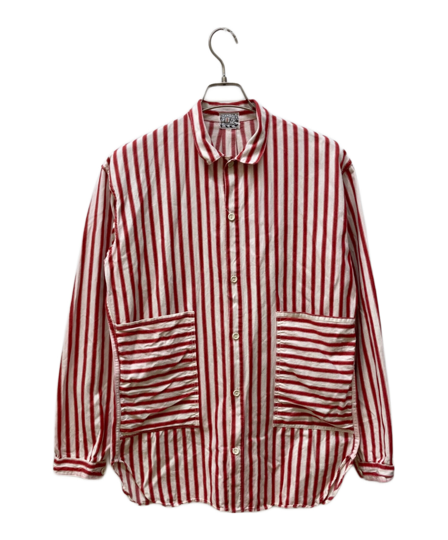 中古・古着通販】Tender (テンダー) ストライプシャツ レッド サイズ:S