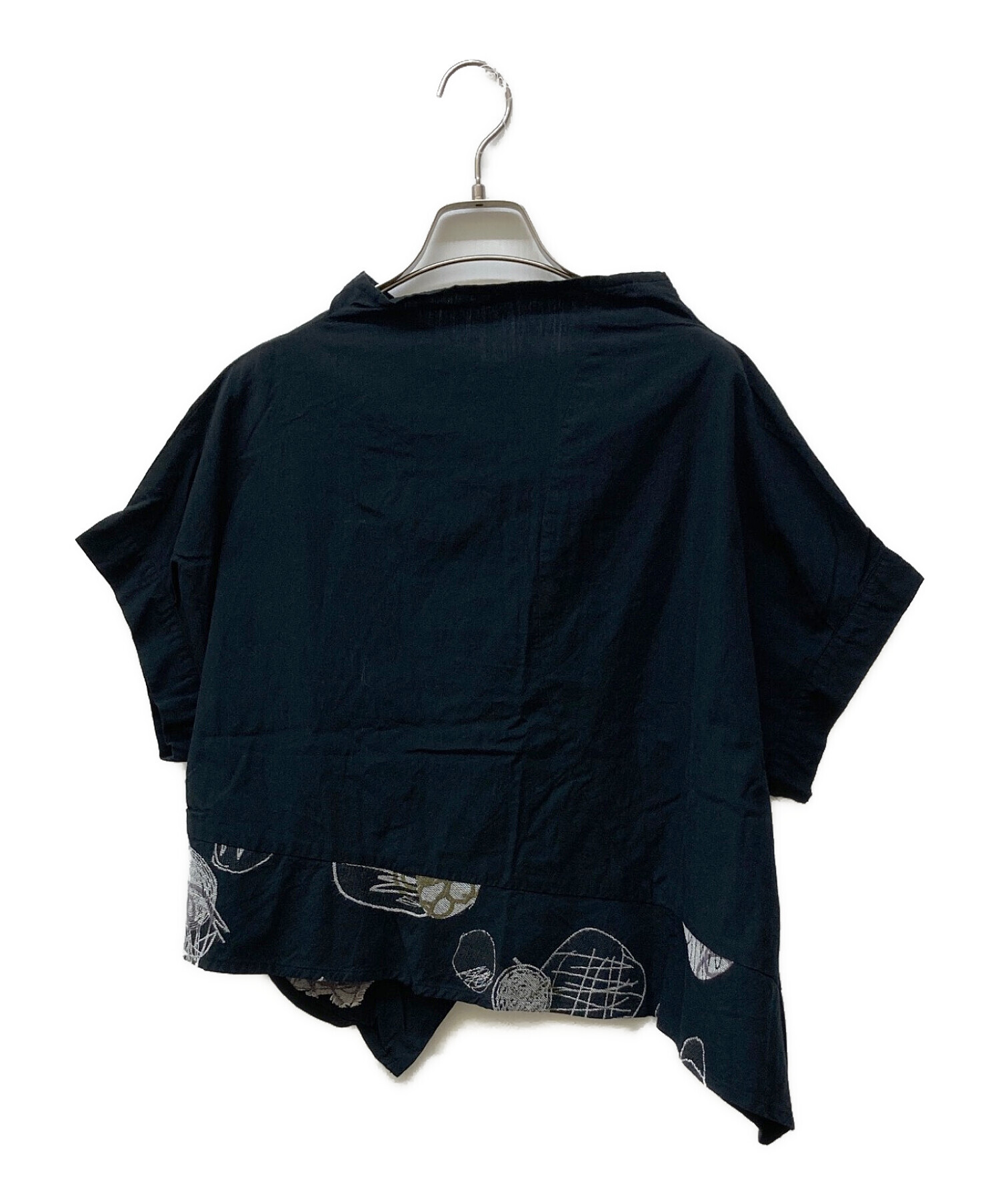 中古・古着通販】慈雨 (ジウ) 変形ノースリーブシャツ ブラック サイズ 