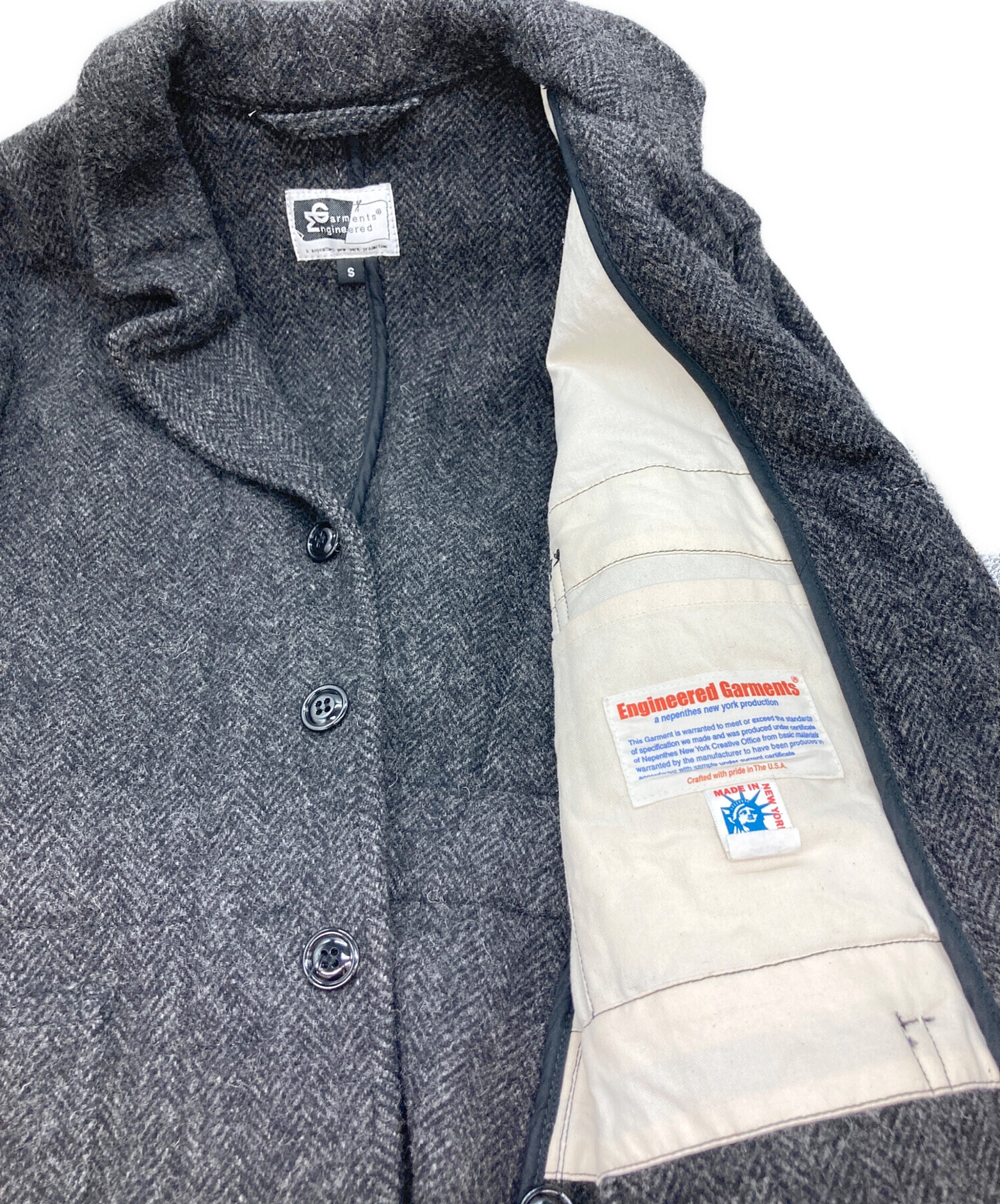 Engineered Garments グレー ウールテーラードジャケット XL