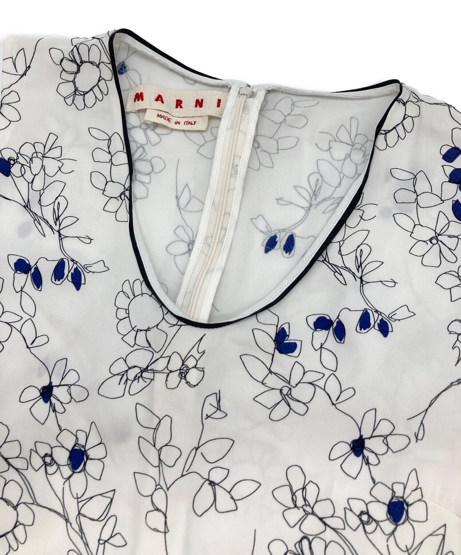 中古・古着通販】MARNI (マルニ) ノースリーブワンピース ホワイト