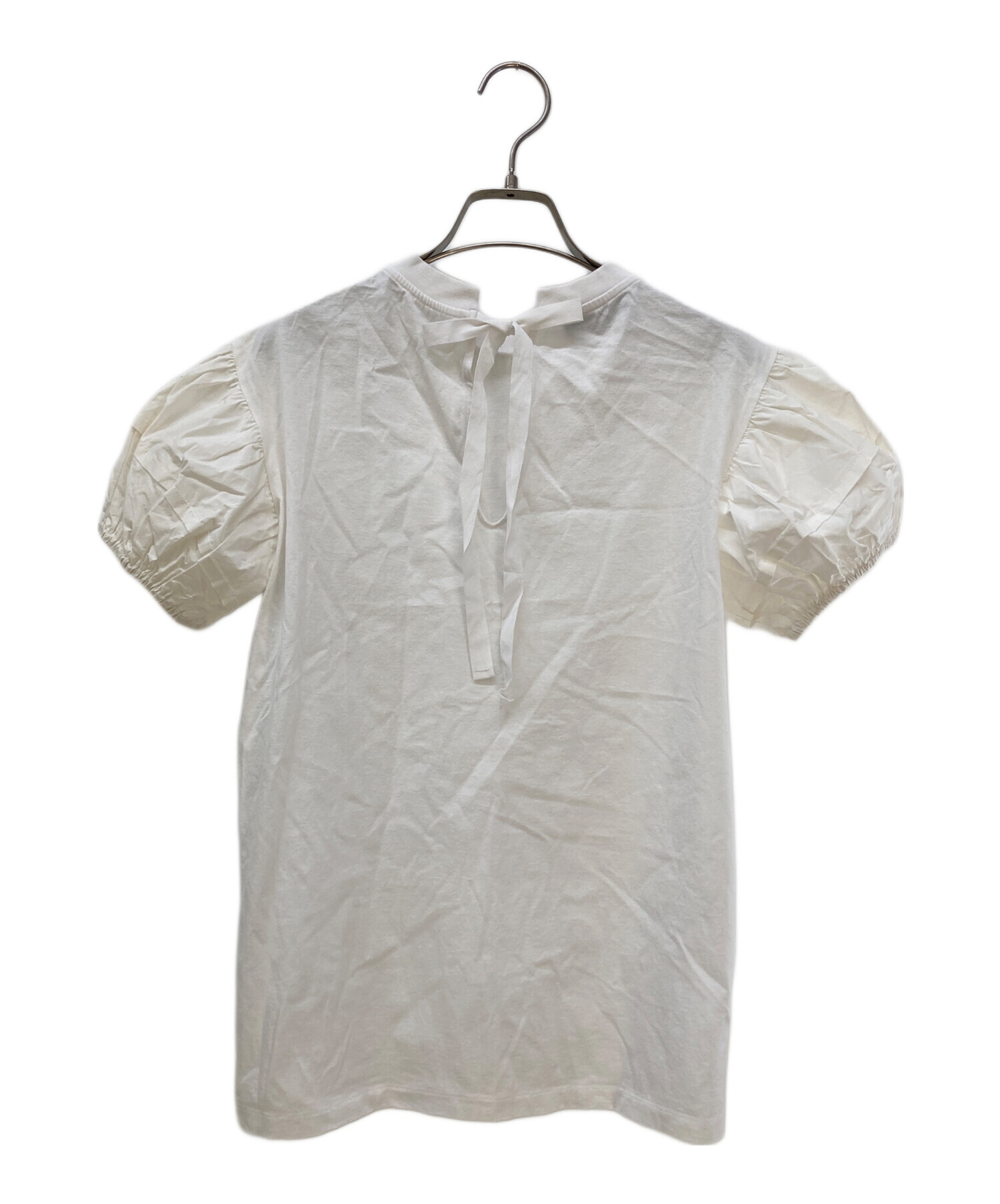 中古・古着通販】PRADA (プラダ) パフスリーブカットソー ホワイト