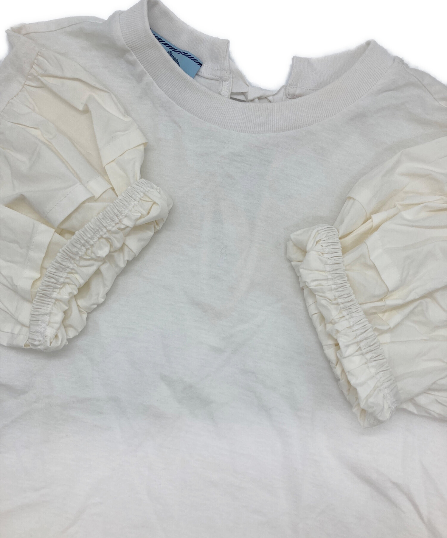 中古・古着通販】PRADA (プラダ) パフスリーブカットソー ホワイト 