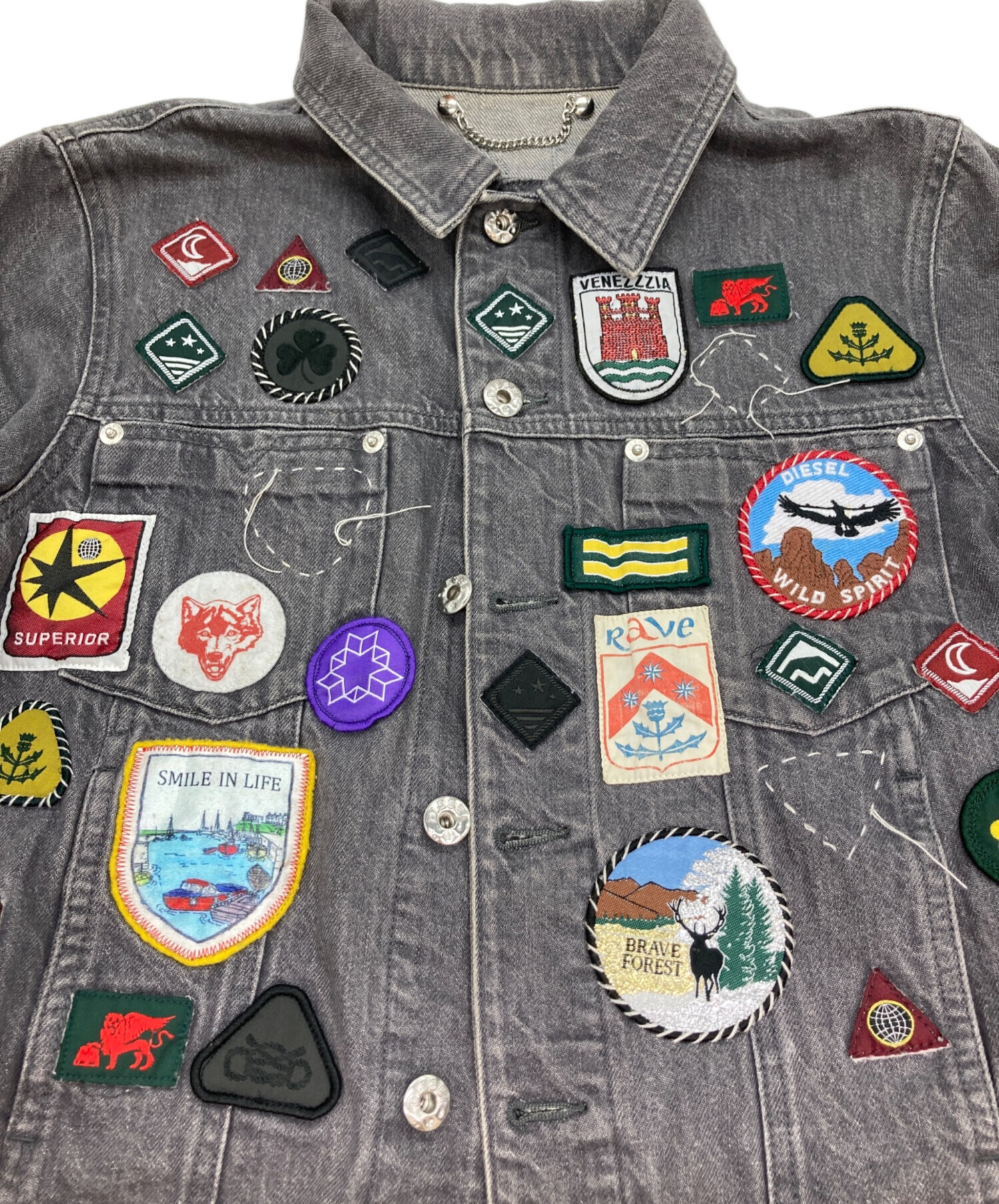 中古・古着通販】DIESEL (ディーゼル) ワッペンデニムジャケット