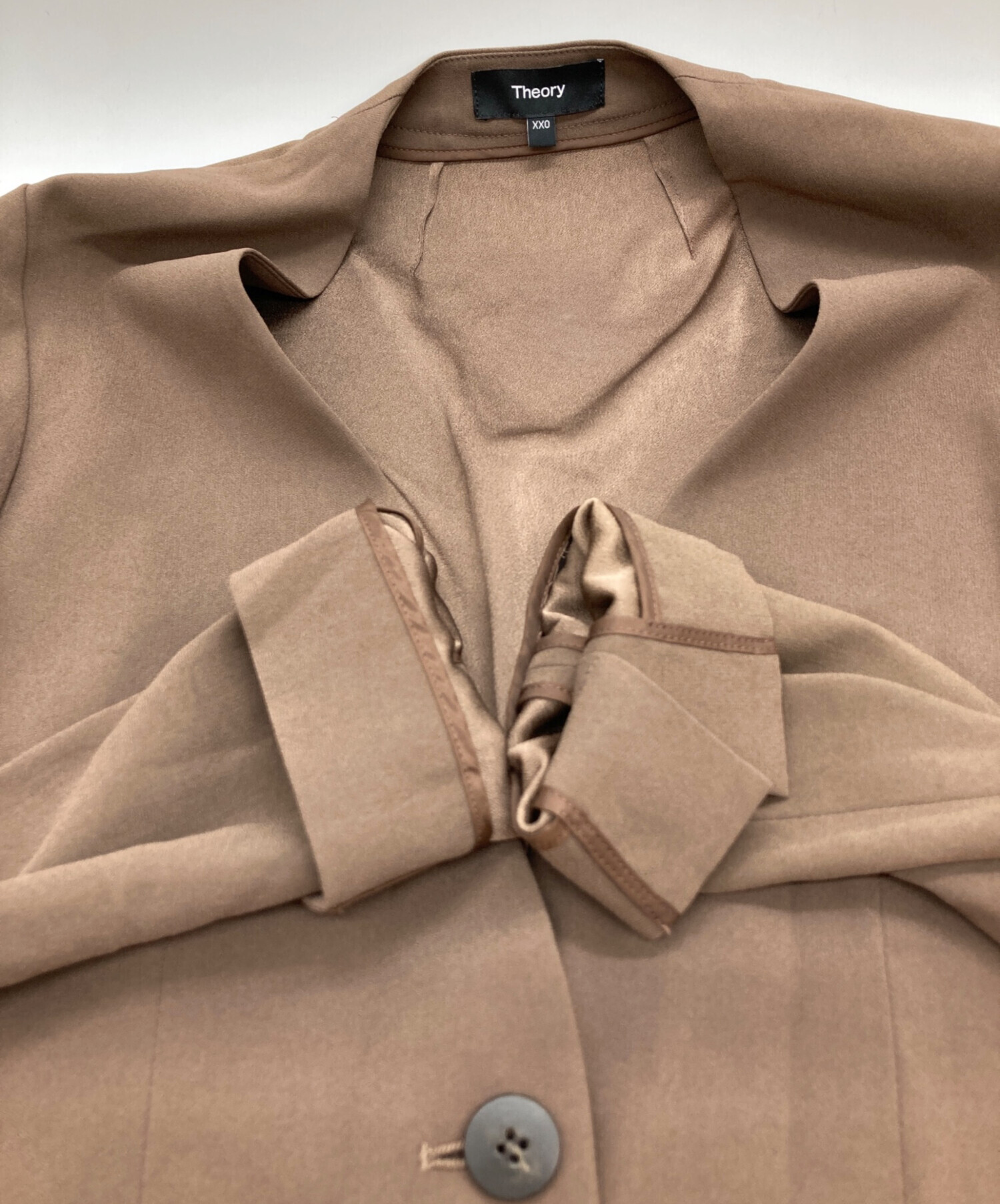 中古・古着通販】theory (セオリー) Powder Crepe CL Collarless JK