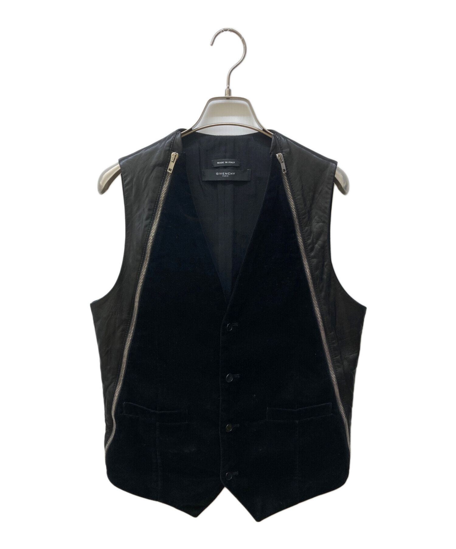 中古・古着通販】GIVENCHY (ジバンシィ) レザー切替ベスト ブラック 